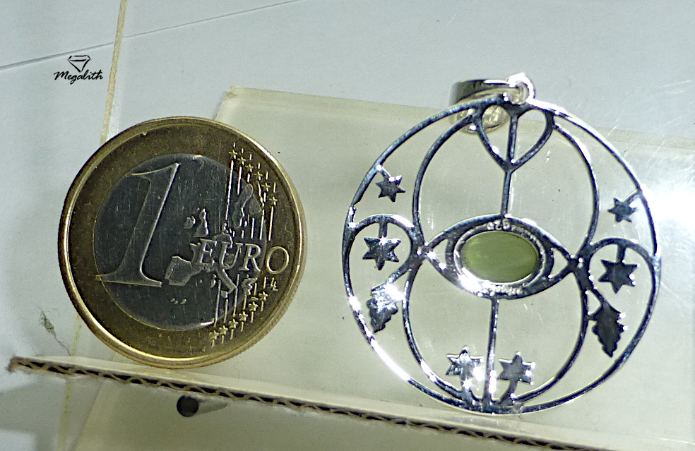 Moldavit Anhänger Chalice Well (Ag 351)