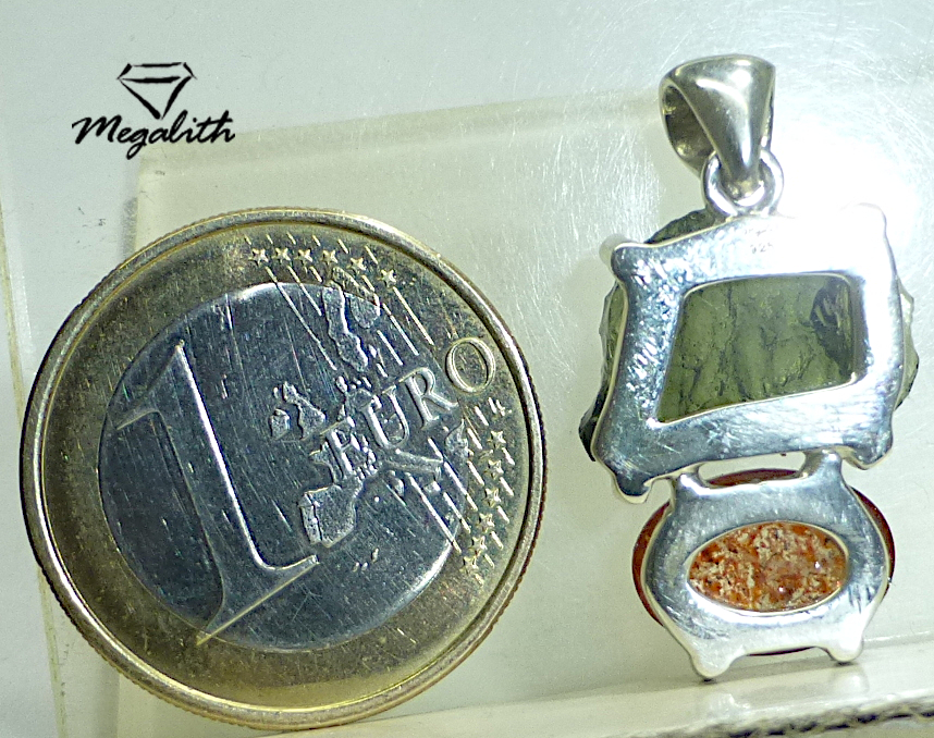 (Ak015) Moldavit Sonnenstein Anhänger 