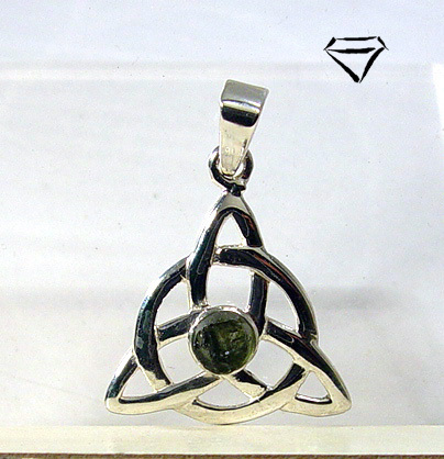 Moldavit Anhänger Triquetra