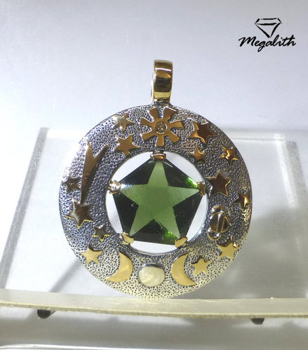 (E001) Moldavit Anhänger Stargate