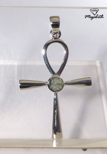 Moldavit Anhänger Ankh