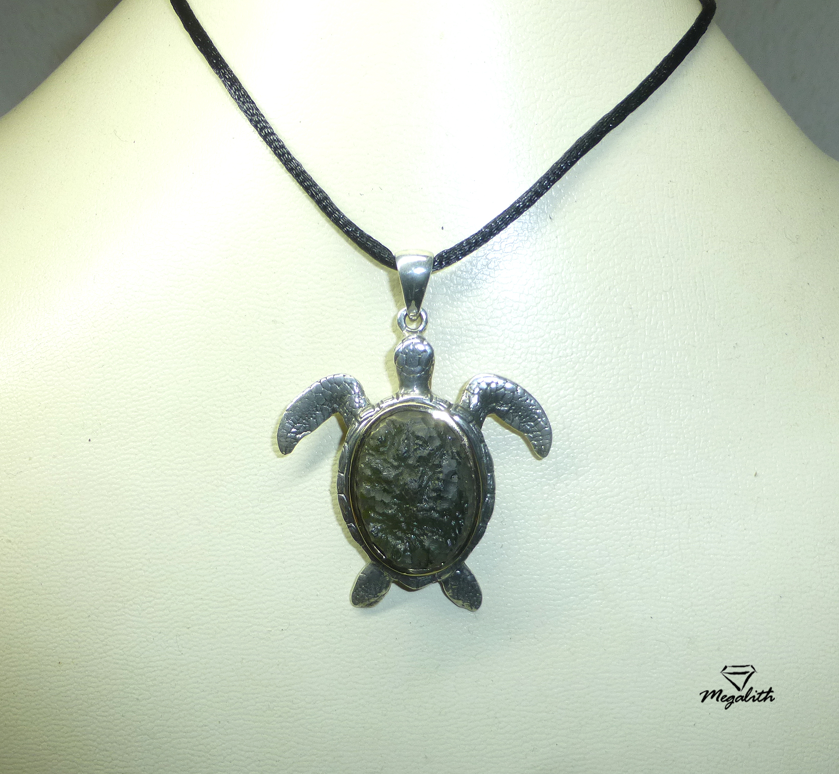 Moldavit Anhänger Schildkröte