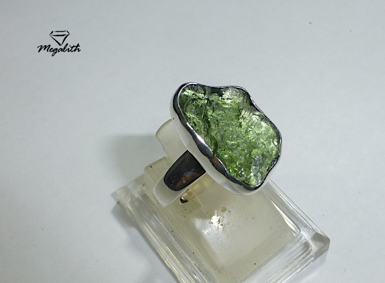 Moldavit Ring Rohstein
