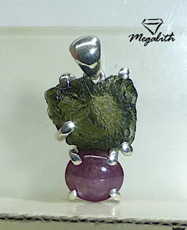 (Ak017) Moldavit Sternrubin Anhänger 