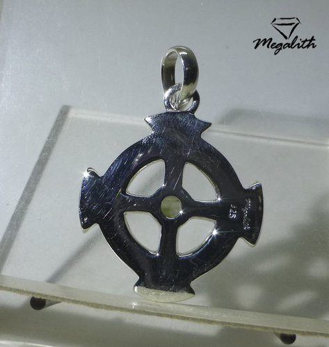 Moldavit Anhänger Keltisches Kreuz