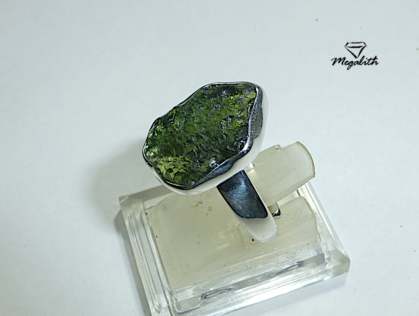Moldavit Ring Rohstein