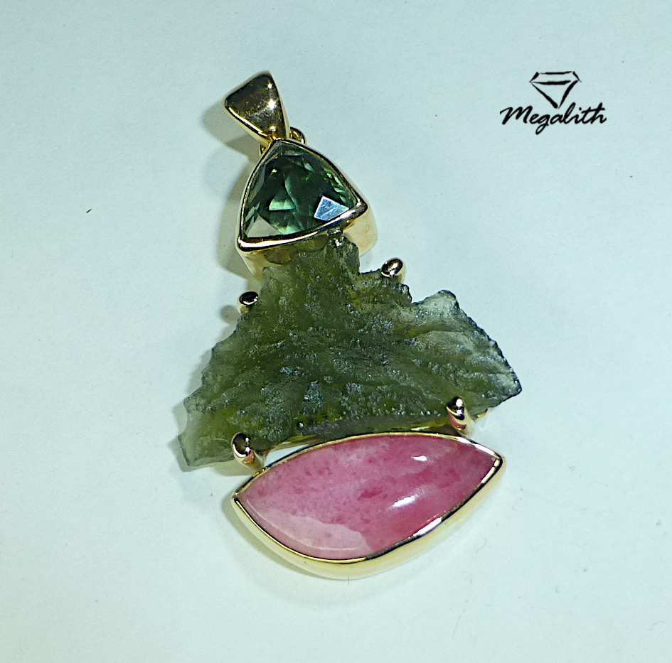 (E005) Moldavit Tugtupit Anhänger