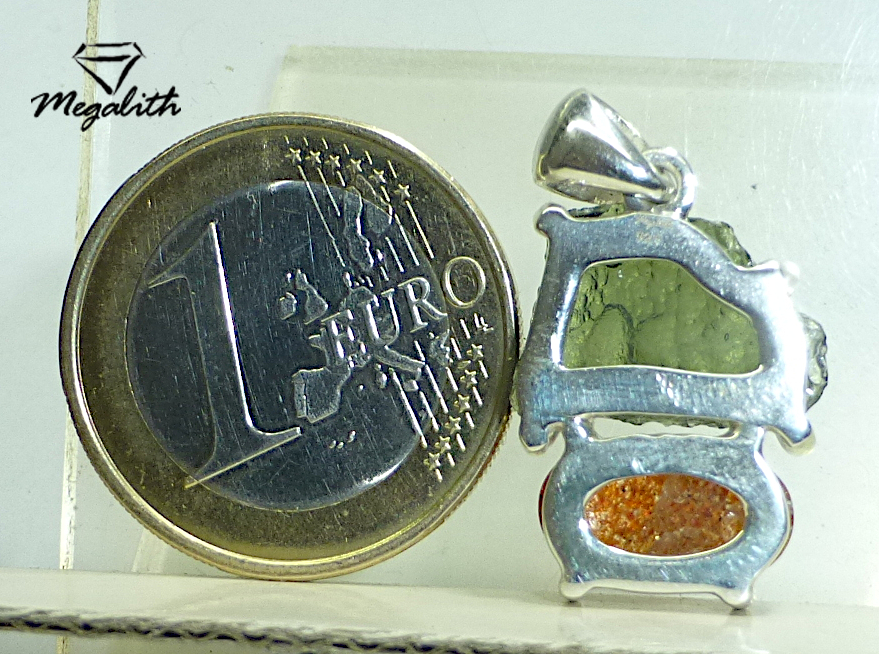 (Ak016) Moldavit Sonnenstein Anhänger 