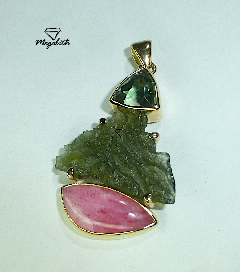 (E005) Moldavit Tugtupit Anhänger