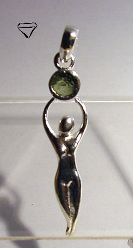 Moldavit Anhänger "Göttin"