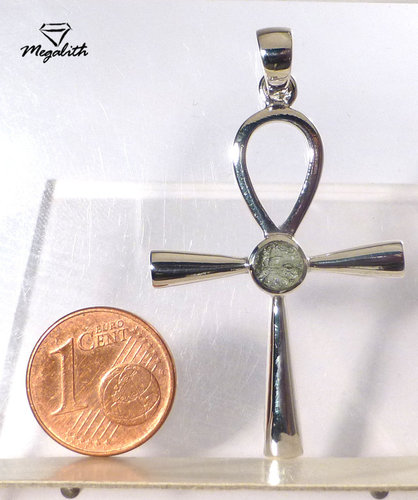 Moldavit Anhänger Ankh
