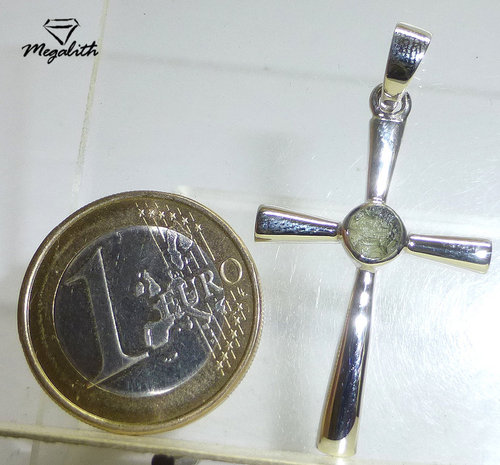 Moldavit Anhänger Kreuz