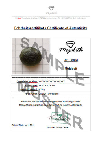 Echtheitszertifikat