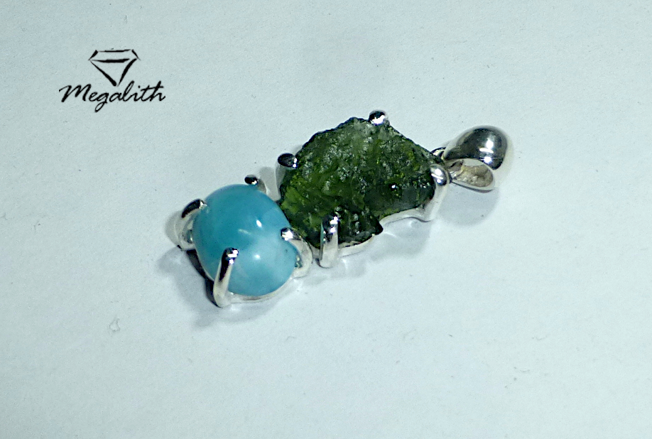 Moldavit Larimar Anhänger