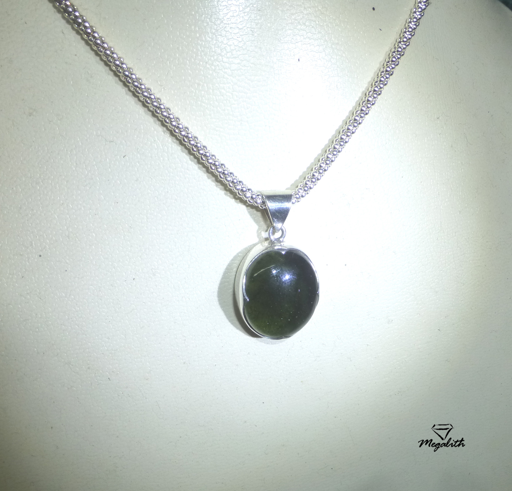 Moldavit Anhänger Cabochon