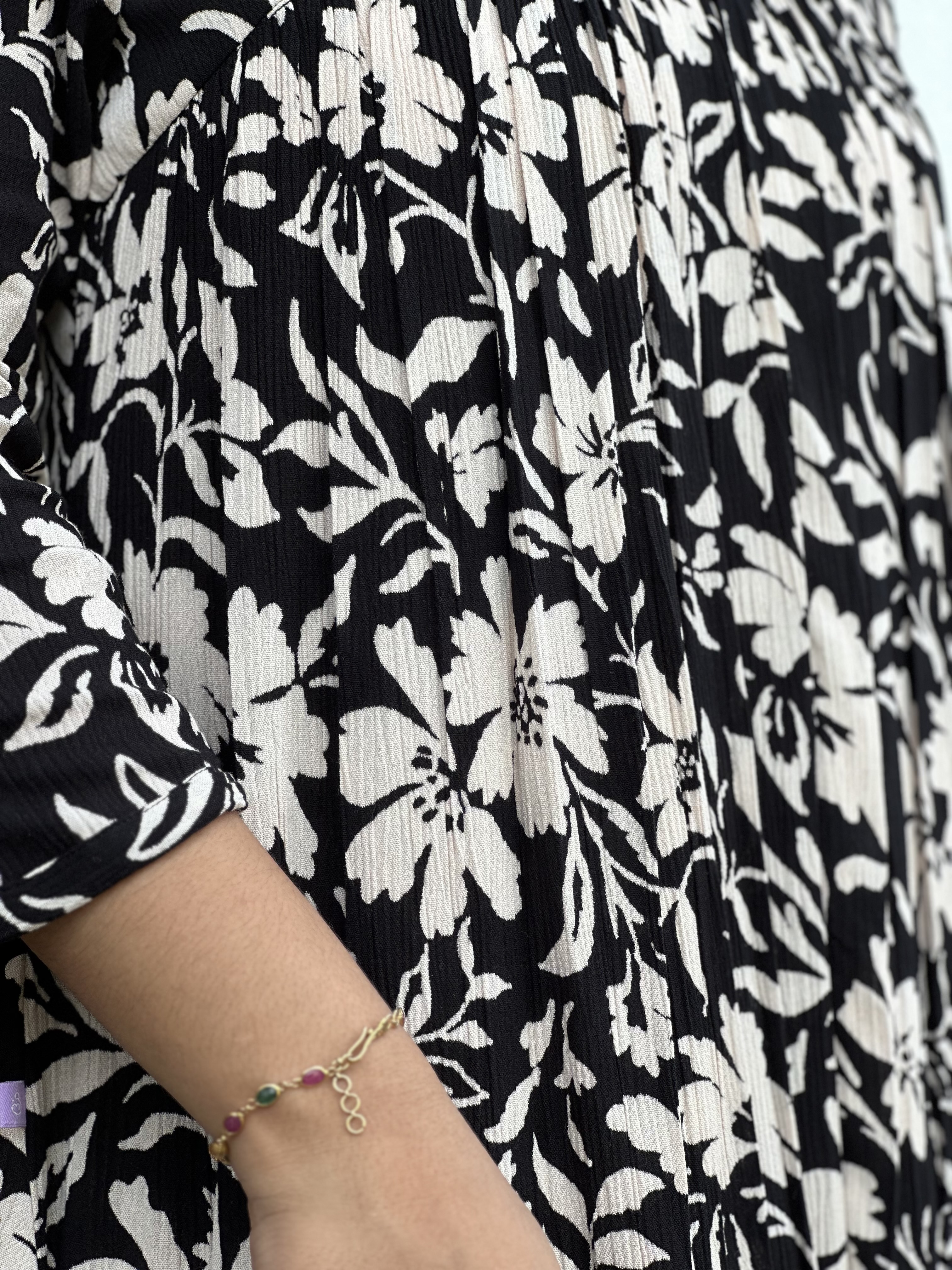 Black Floral Print feeding Dress