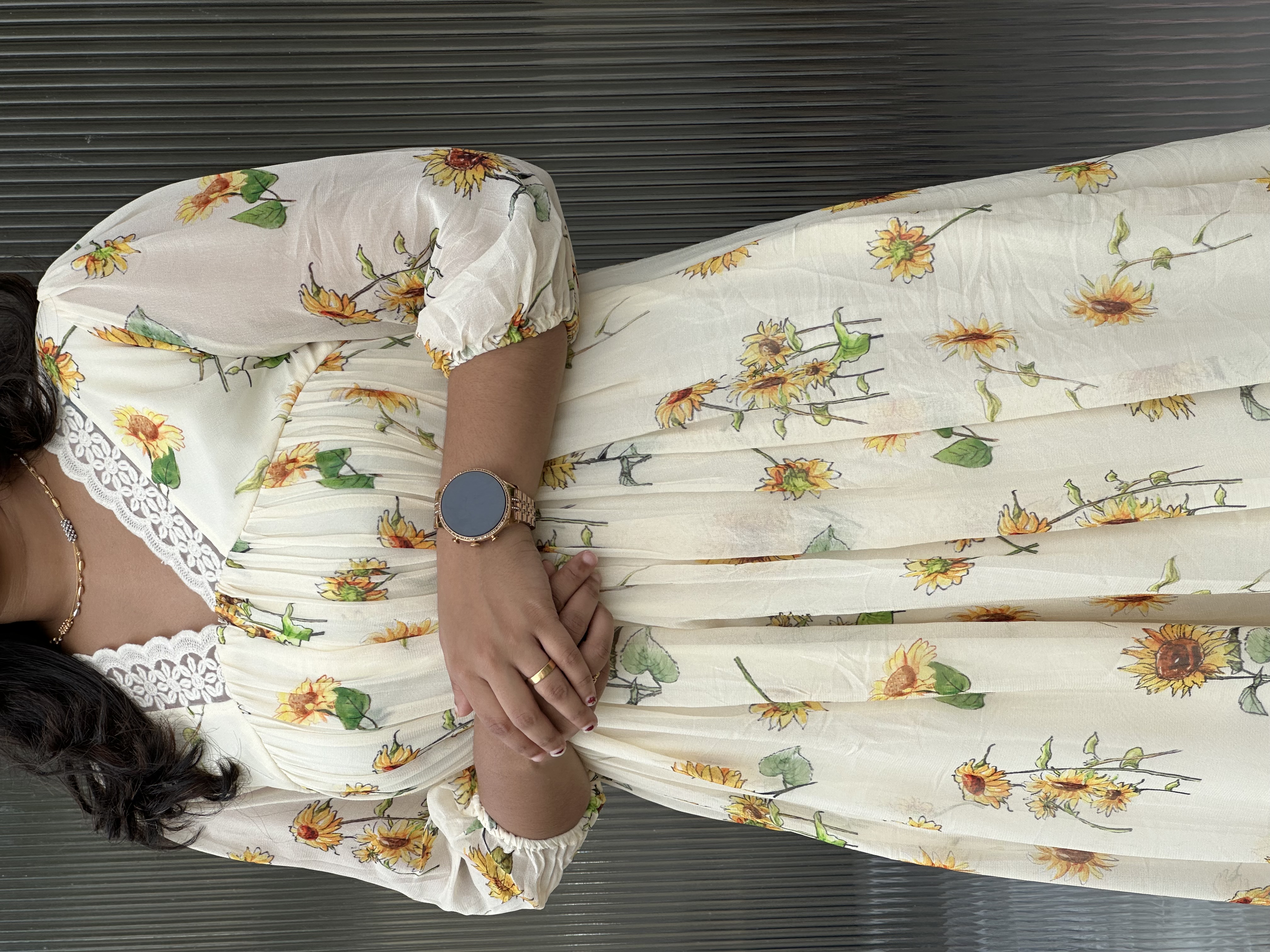 Sunflower Print feeding  Dress