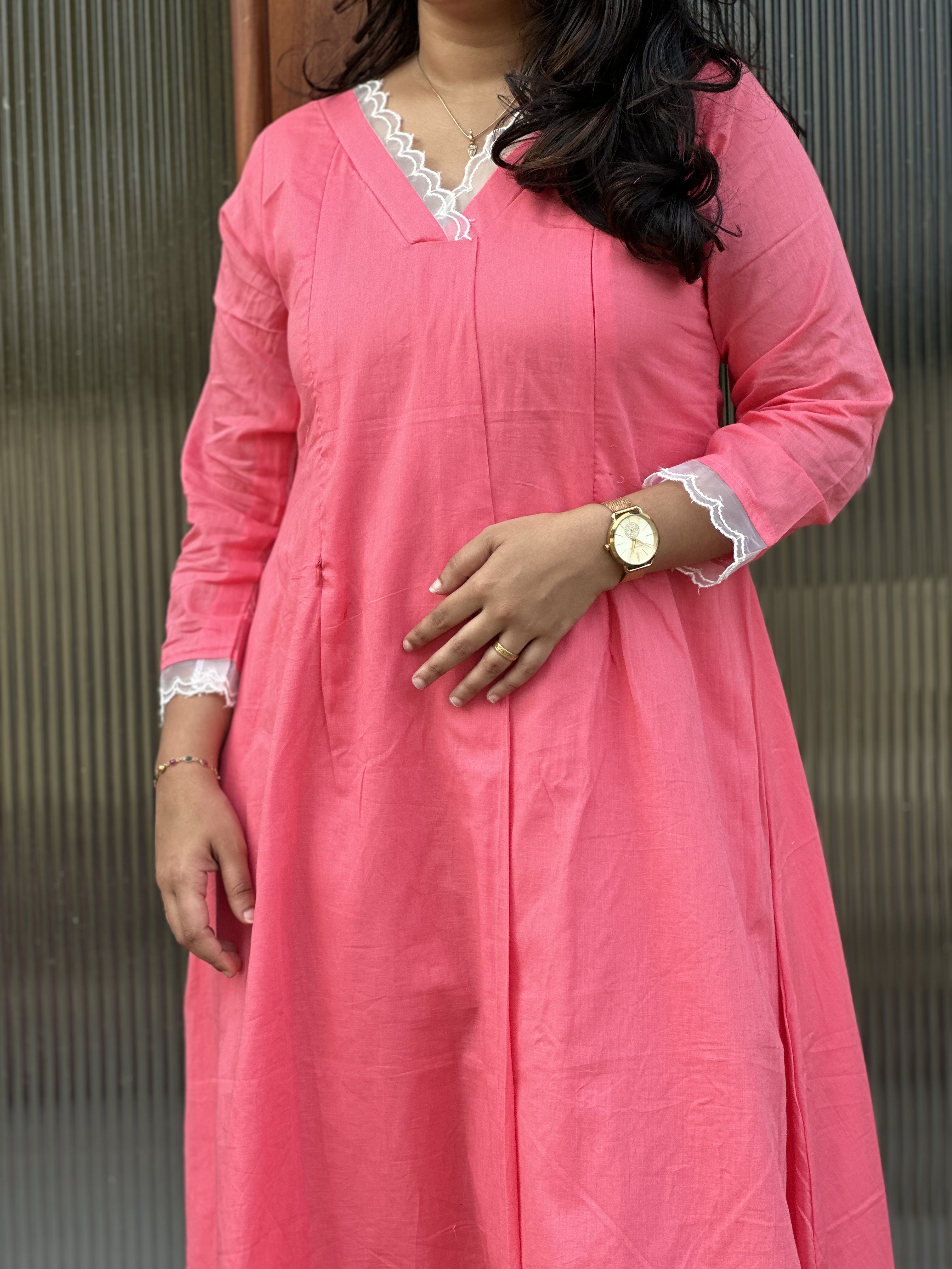 Pink Long feeding  Kurti