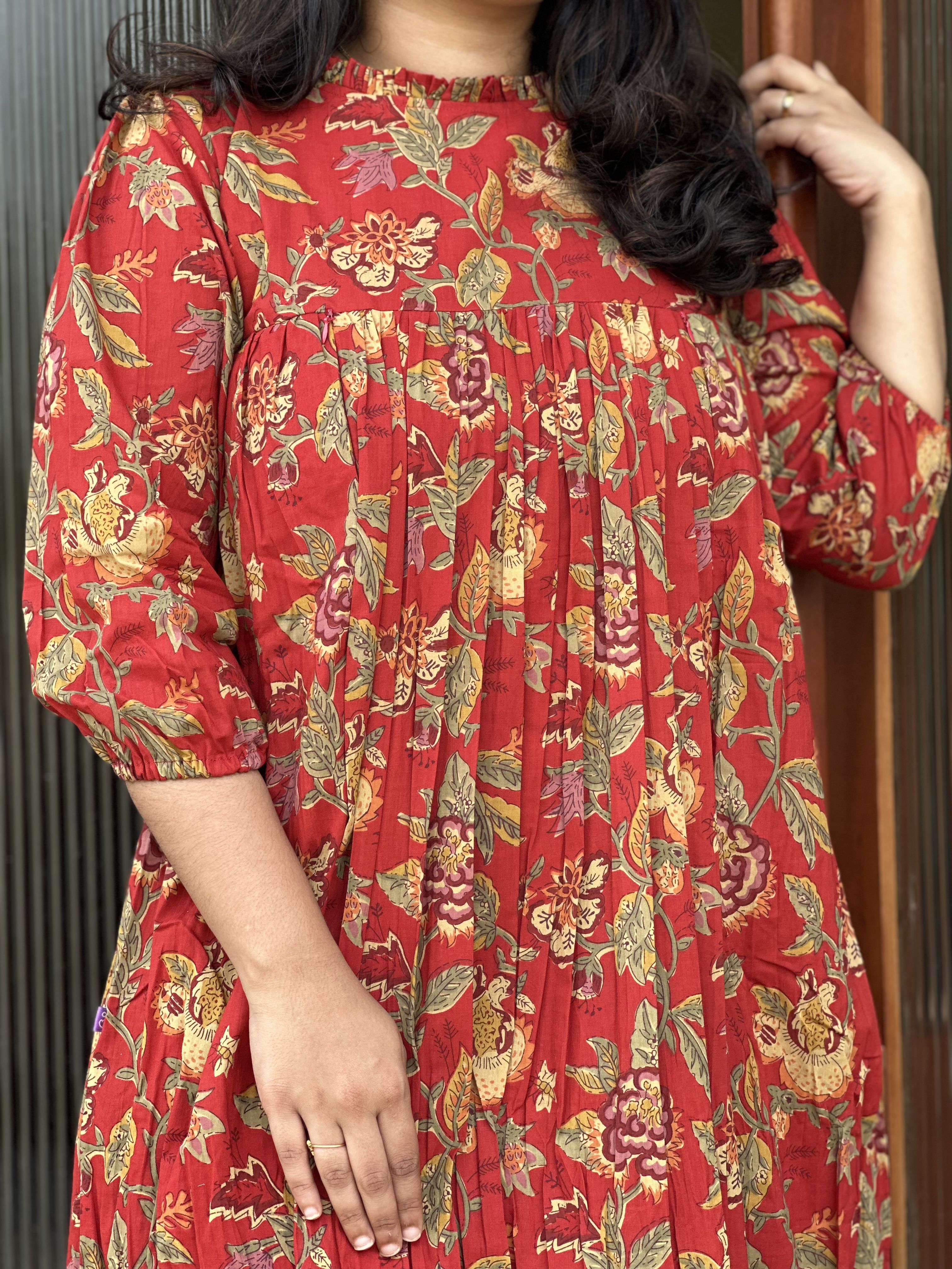 Red Floral Printed Dress