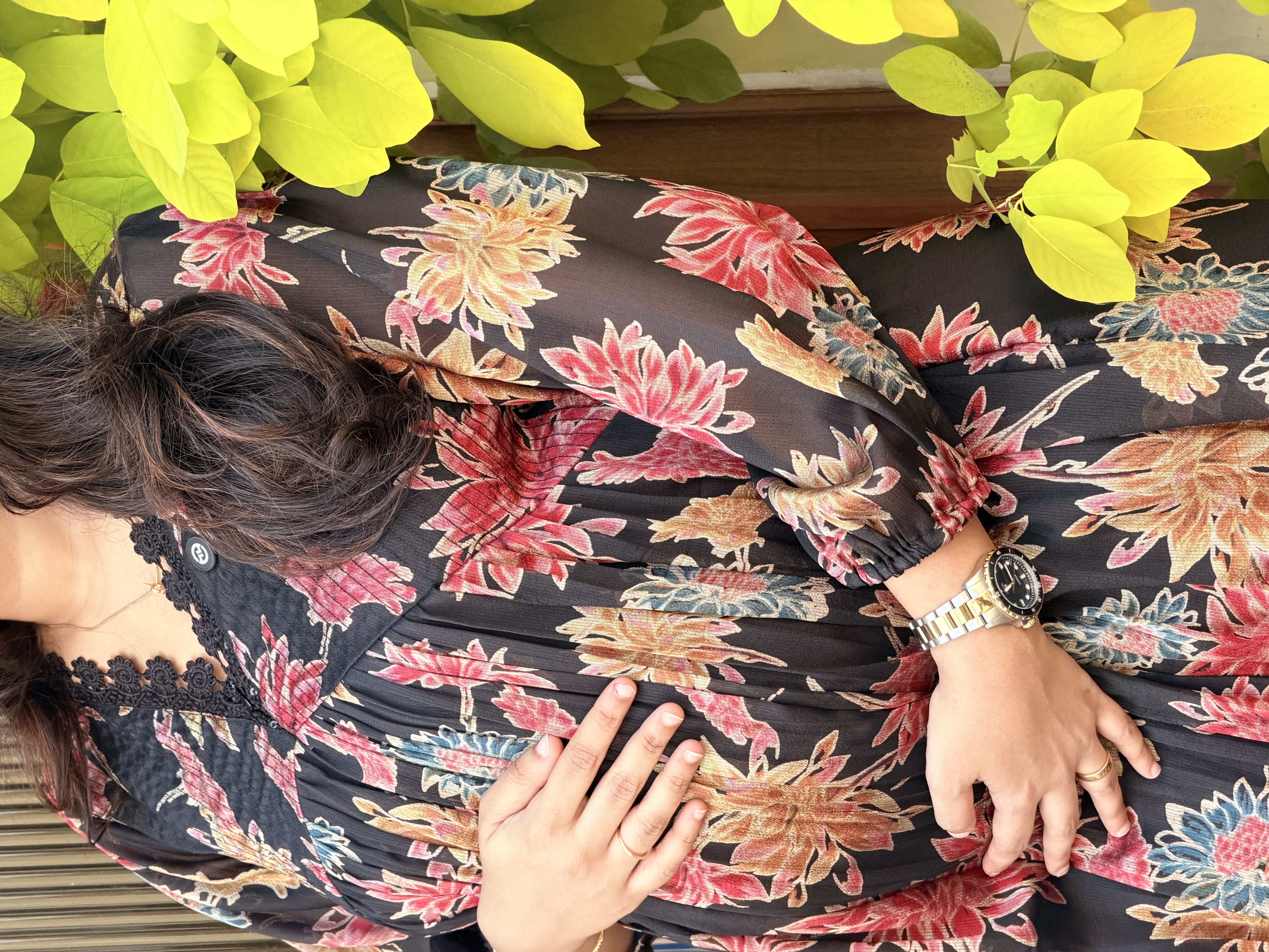 Floral Printed Chiffon Maxi Dress