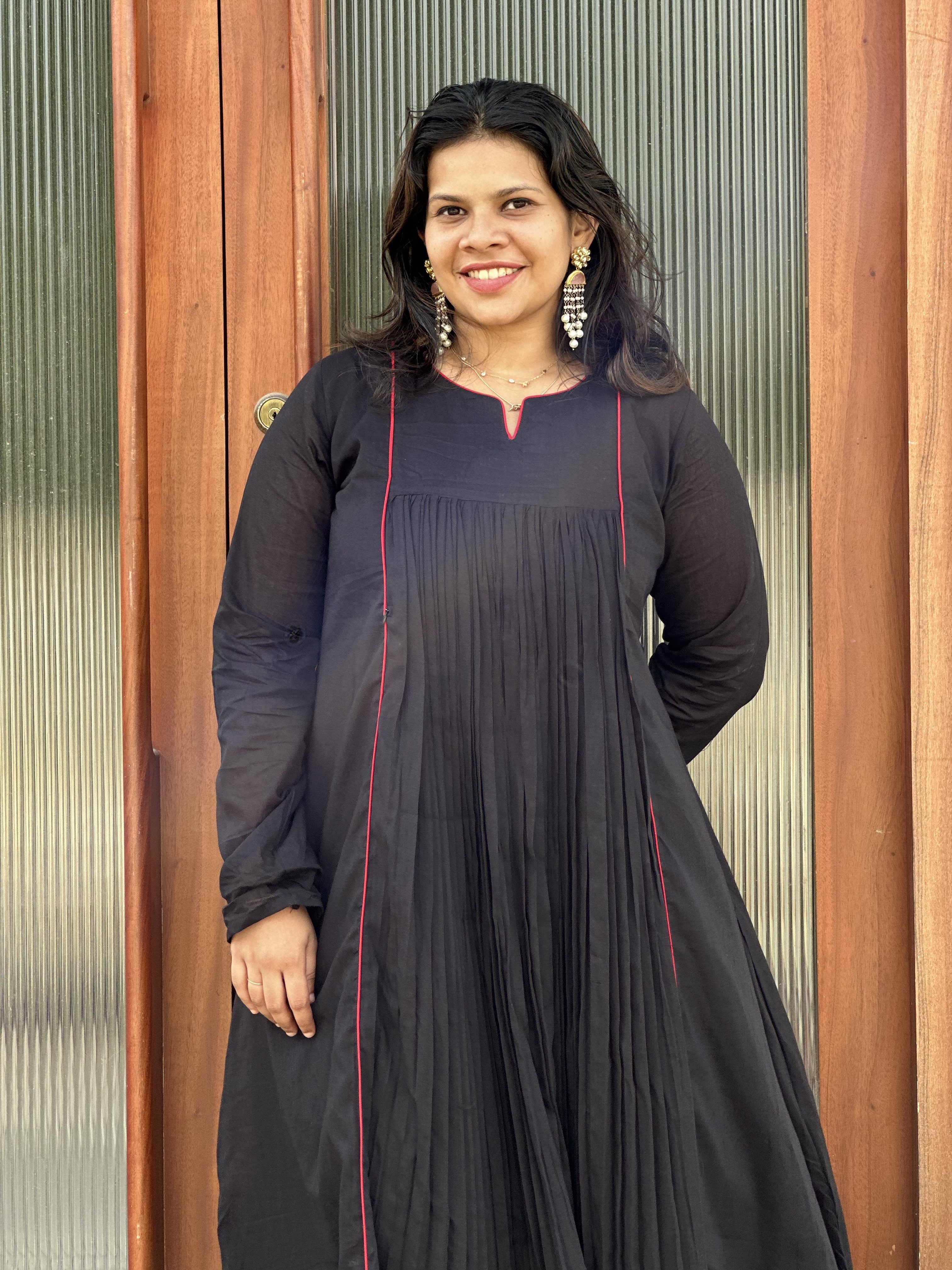 Elegant Black Pleated Dress