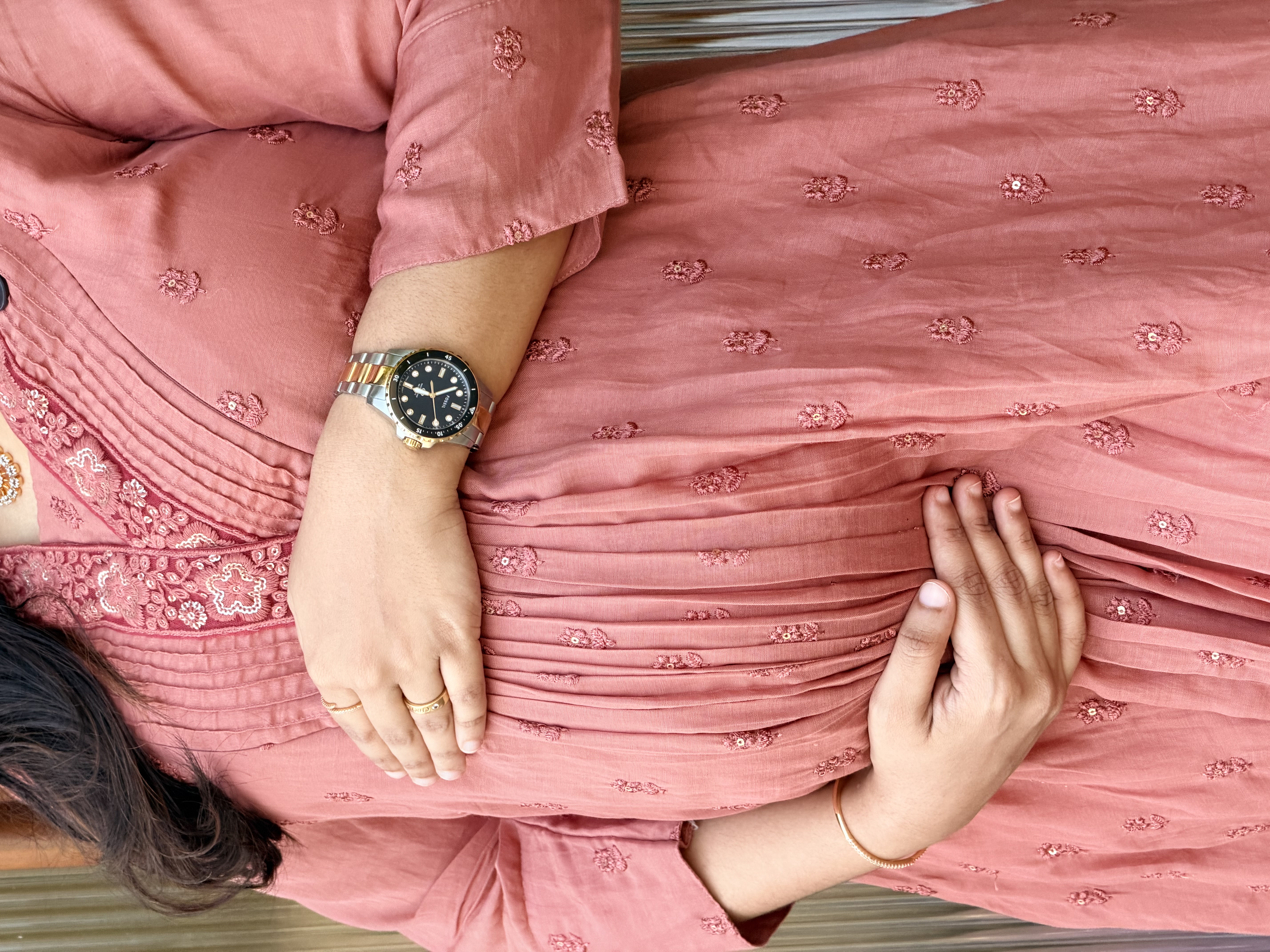 BRICK MAUVE SHADE CHANDERI FEEDING TOP