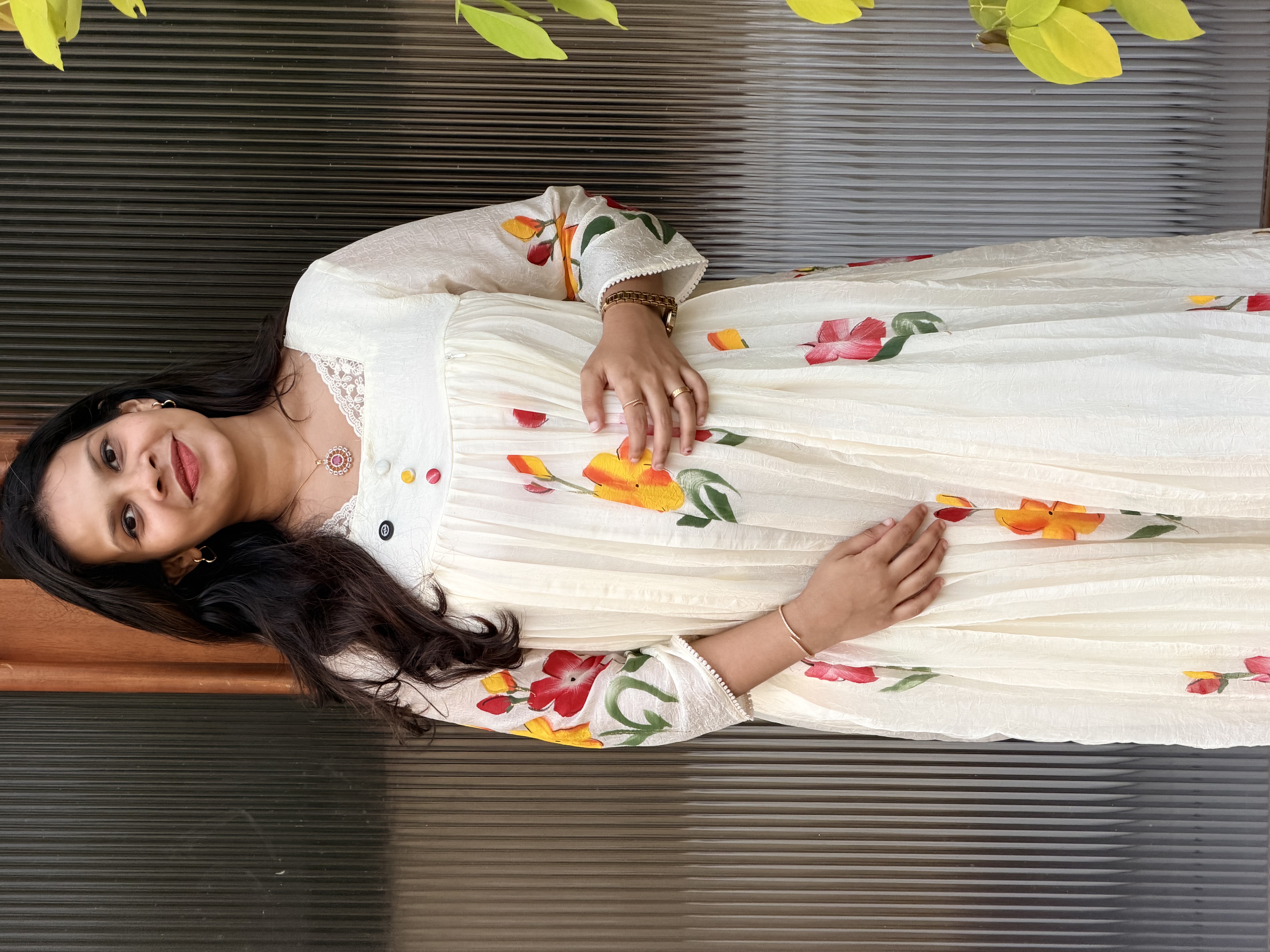 Floral hand painted feeding Dress