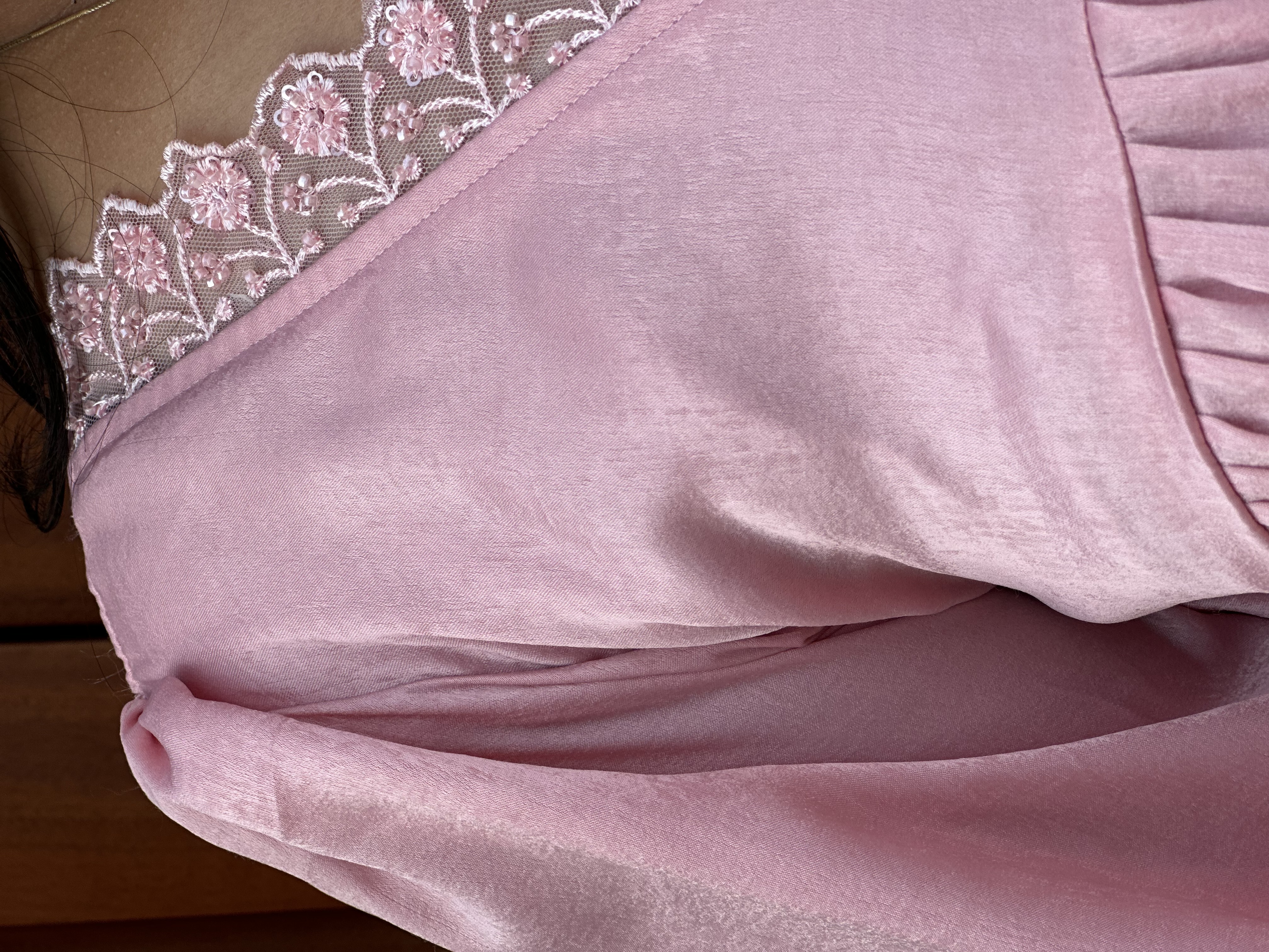 Elegant Pink baby velvet feeding Dress