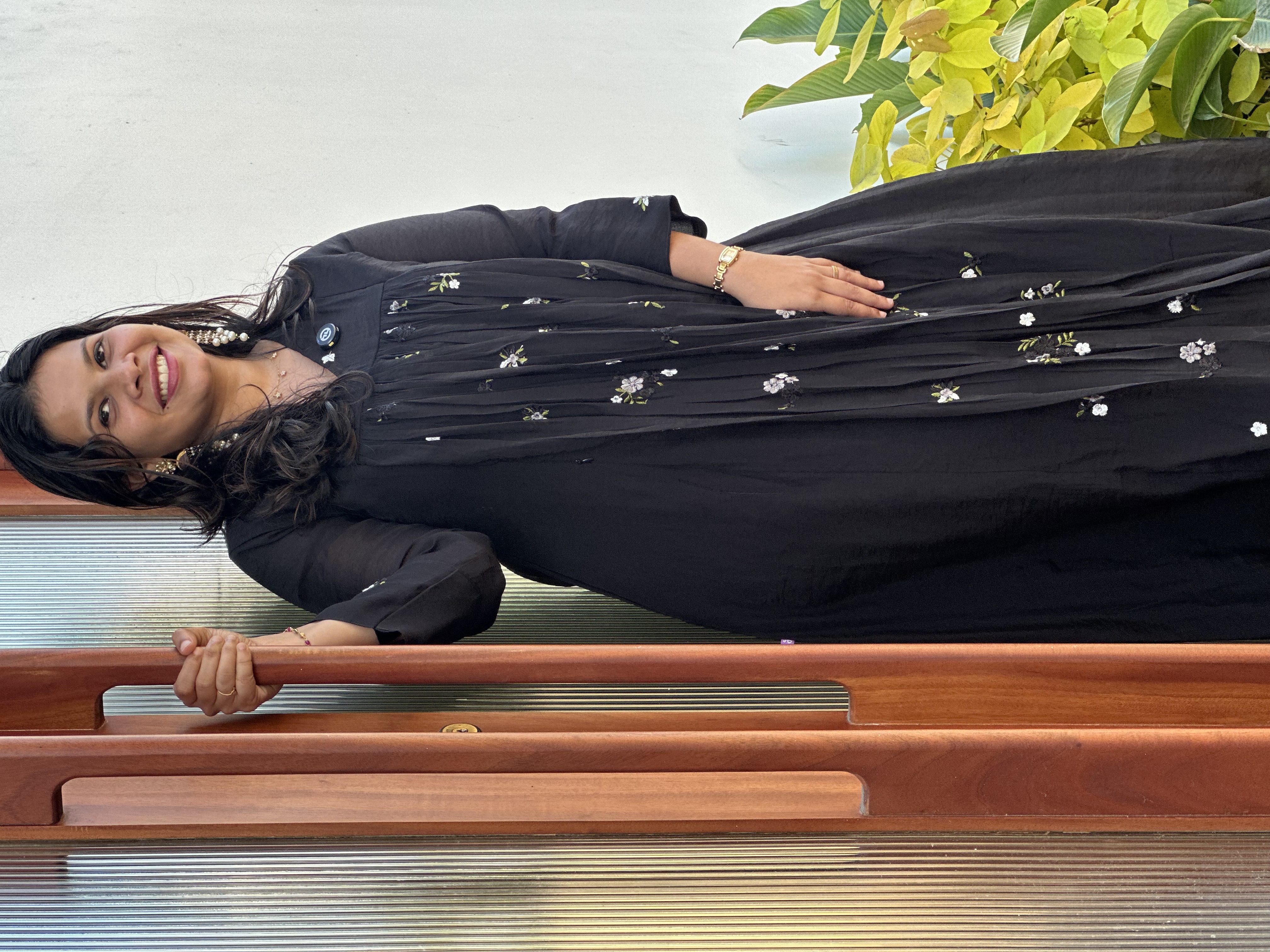 Black Floral Long Dress