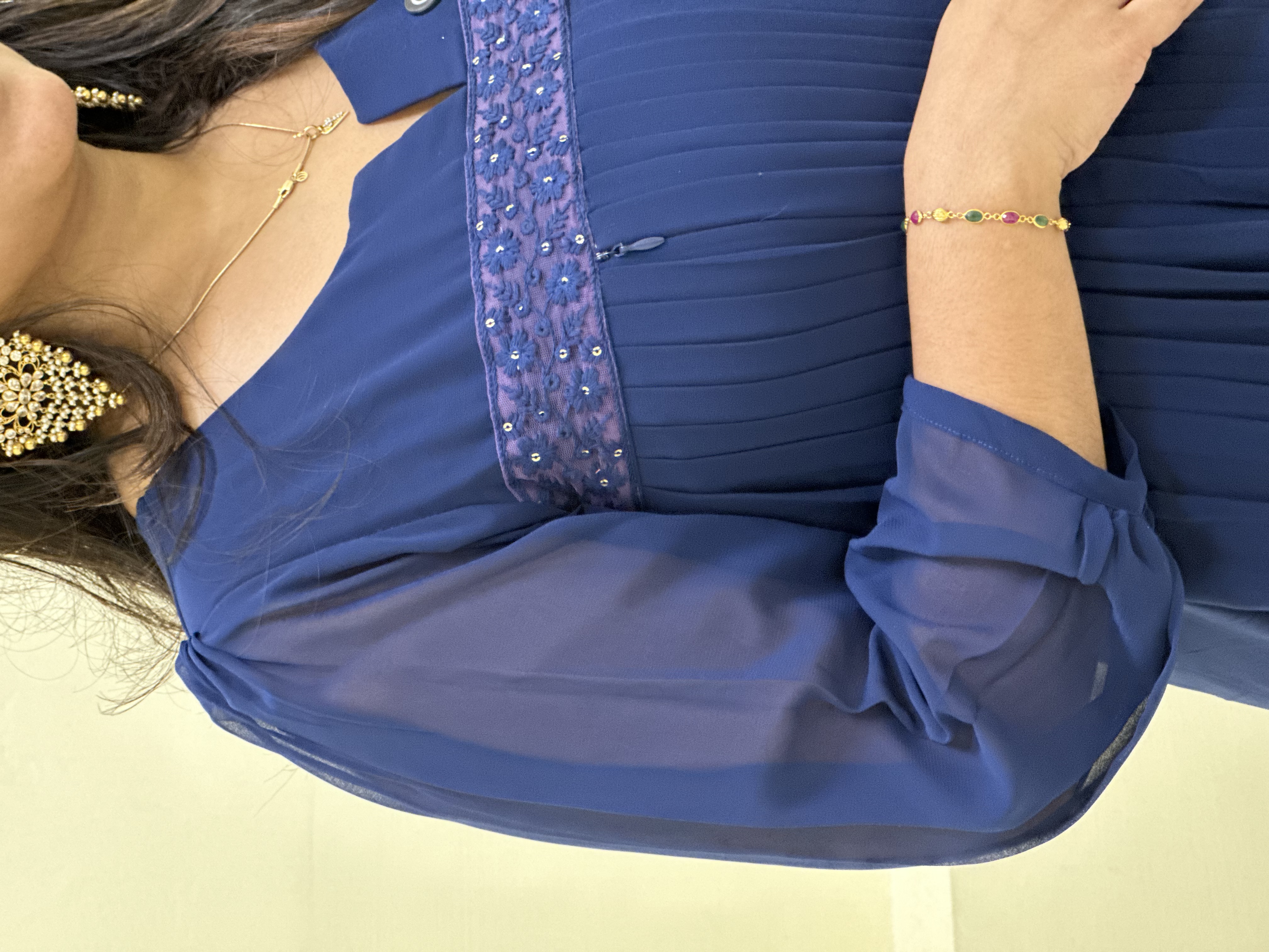 Royal Blue georgette feeding Dress