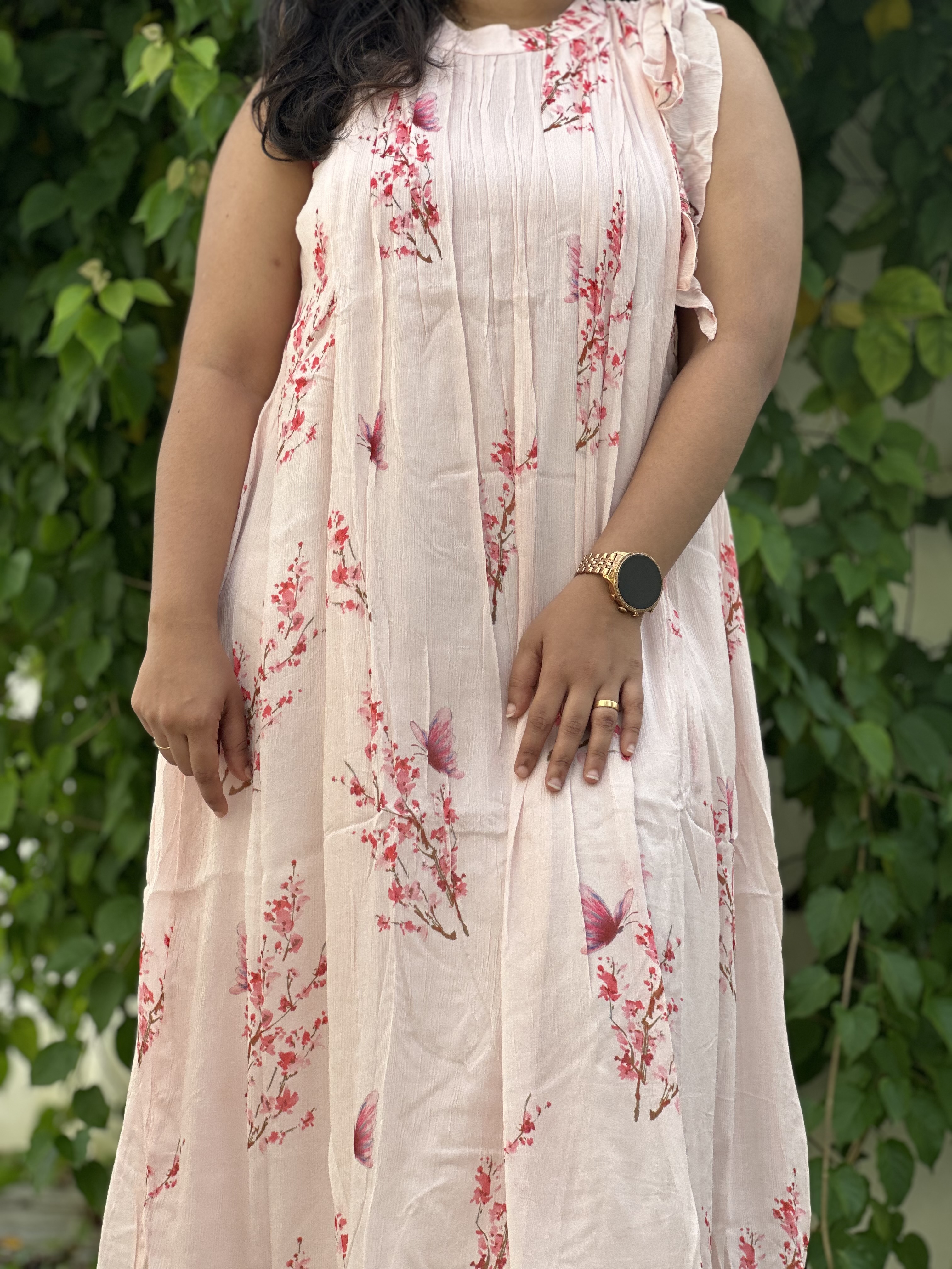 Floral Print feeding Sleeveless Dress