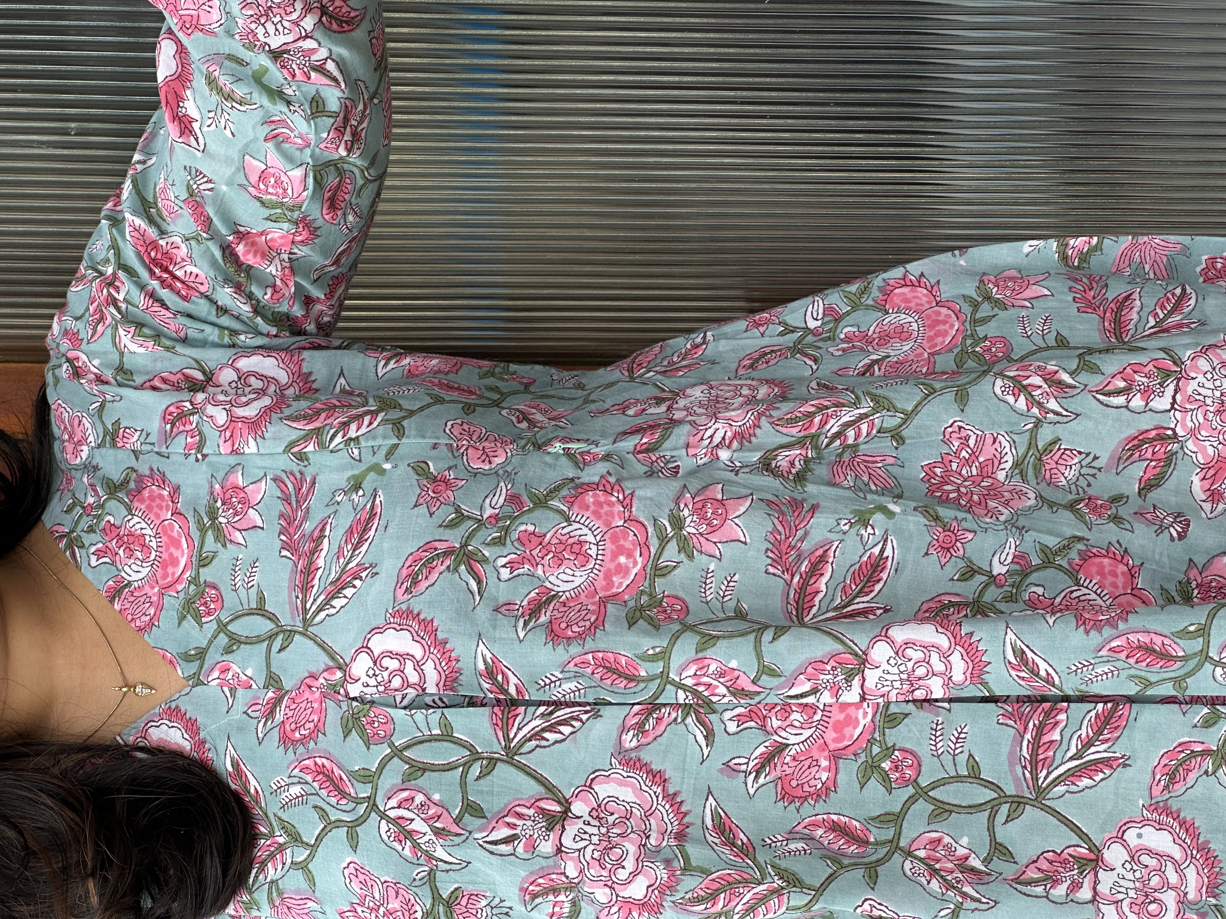HANDBLOCK FLORAL FEEDING DRESS