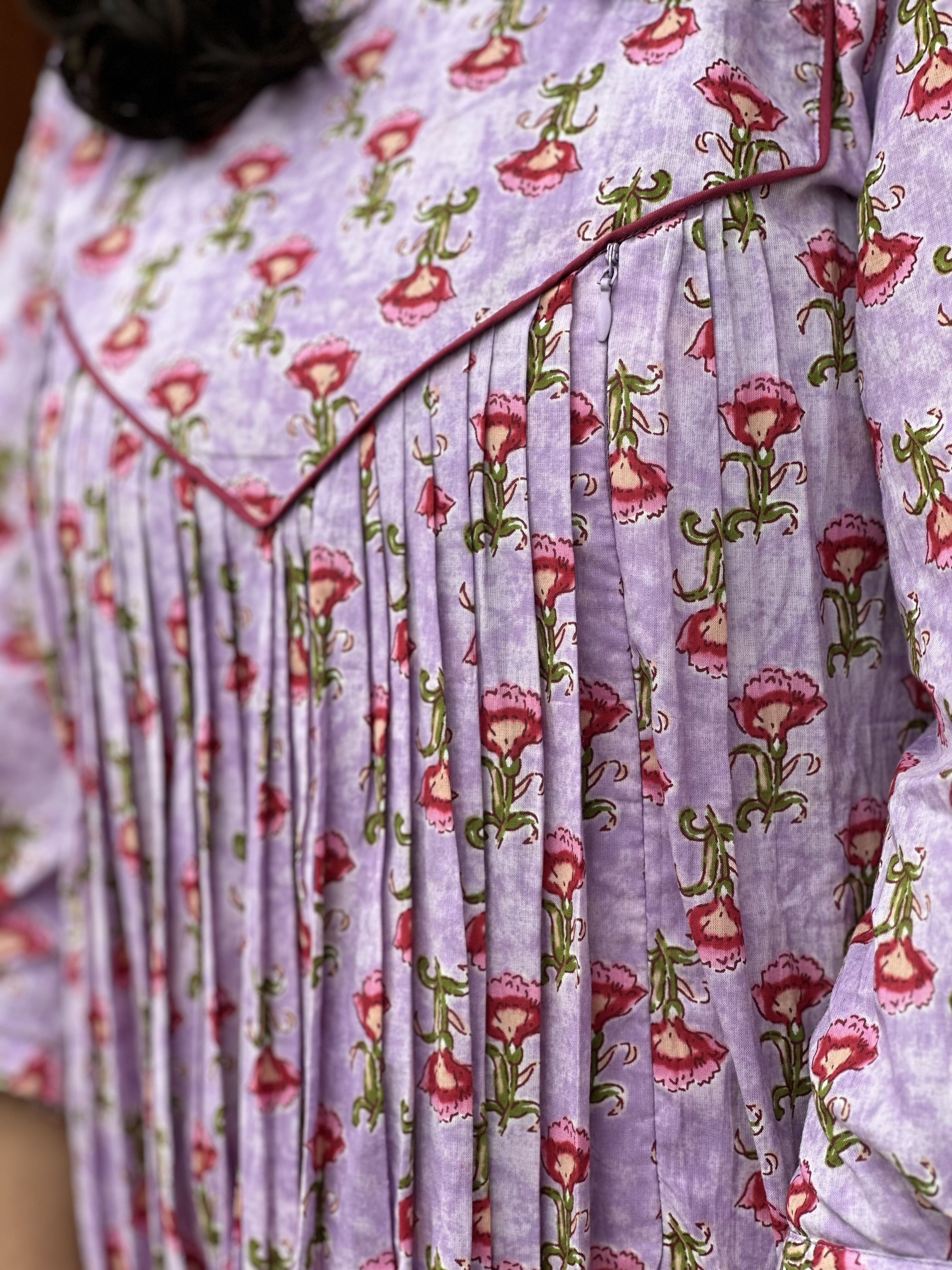 Floral Print Pleated feeding Dress