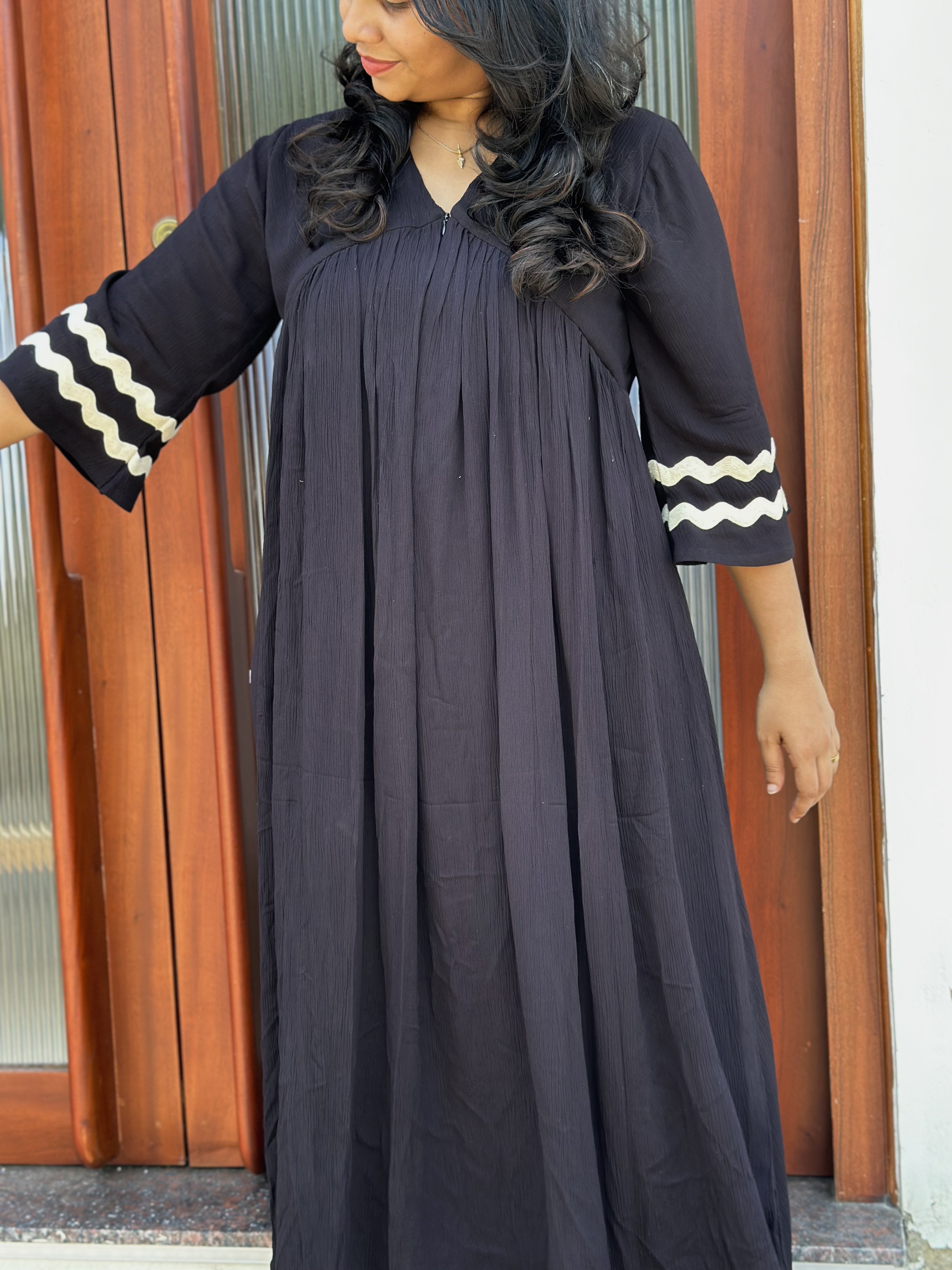 Black Flared feeding Maxi Dress