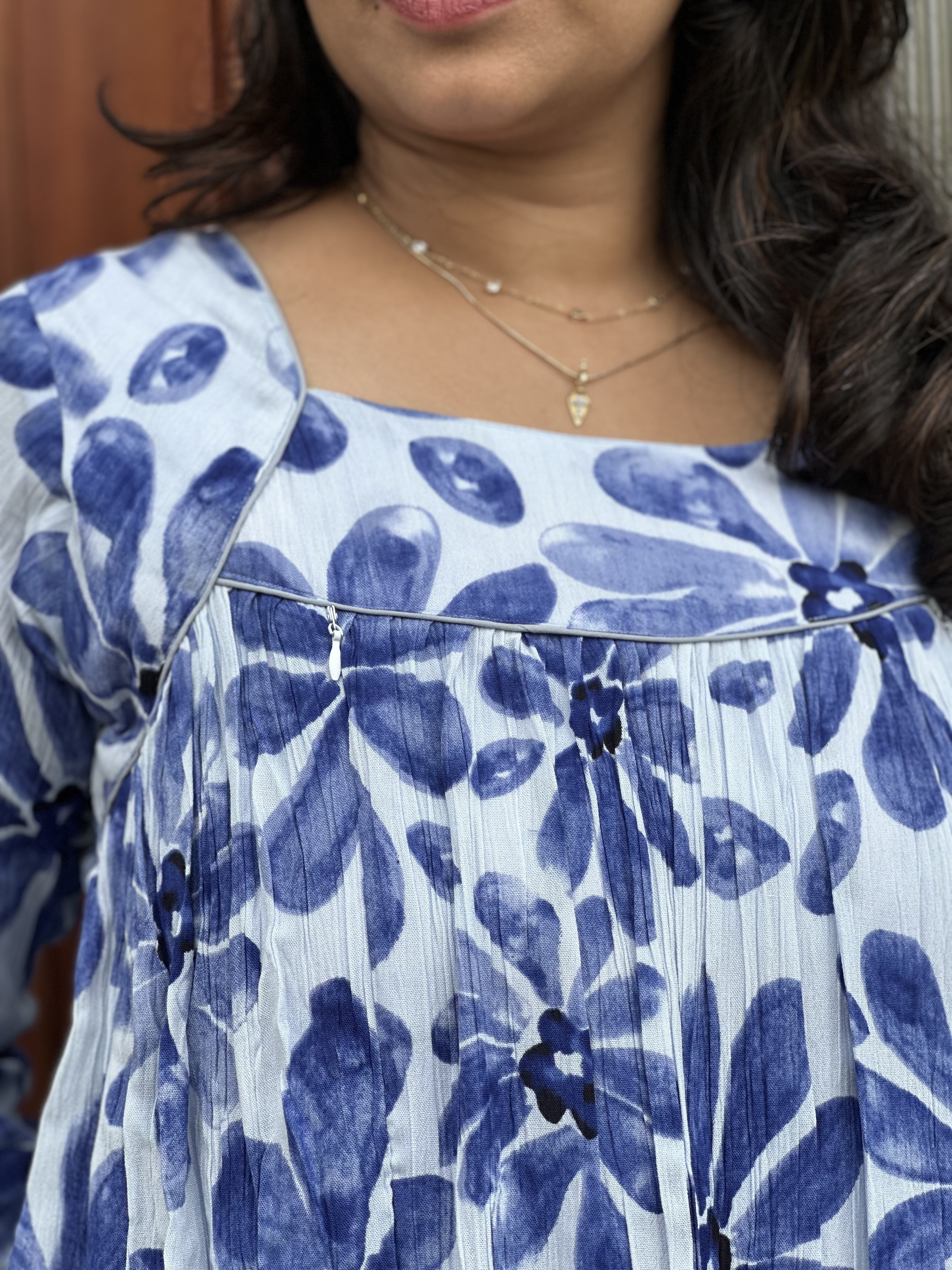 Blue Floral feeding Dress