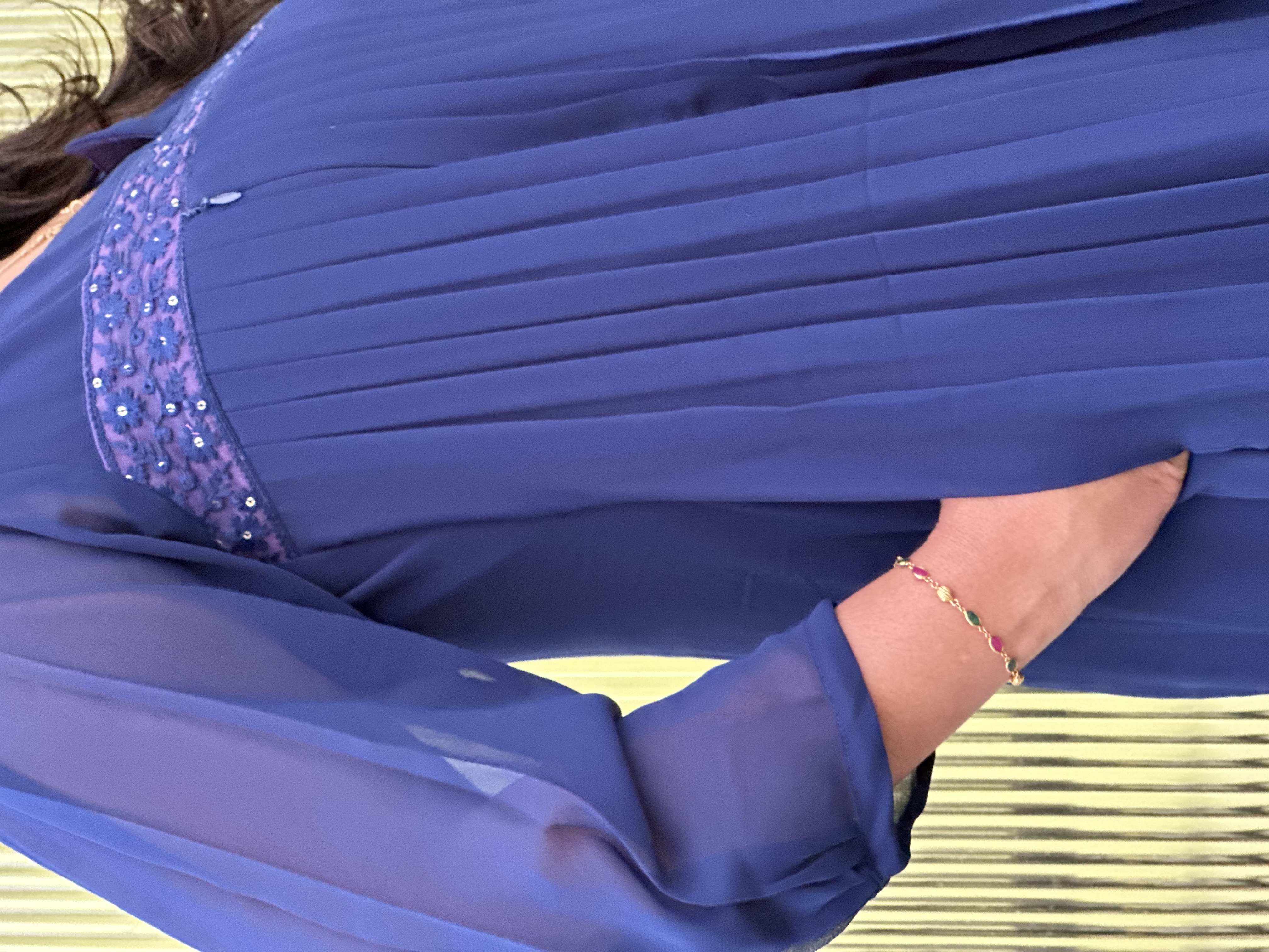 Royal Blue georgette feeding Dress