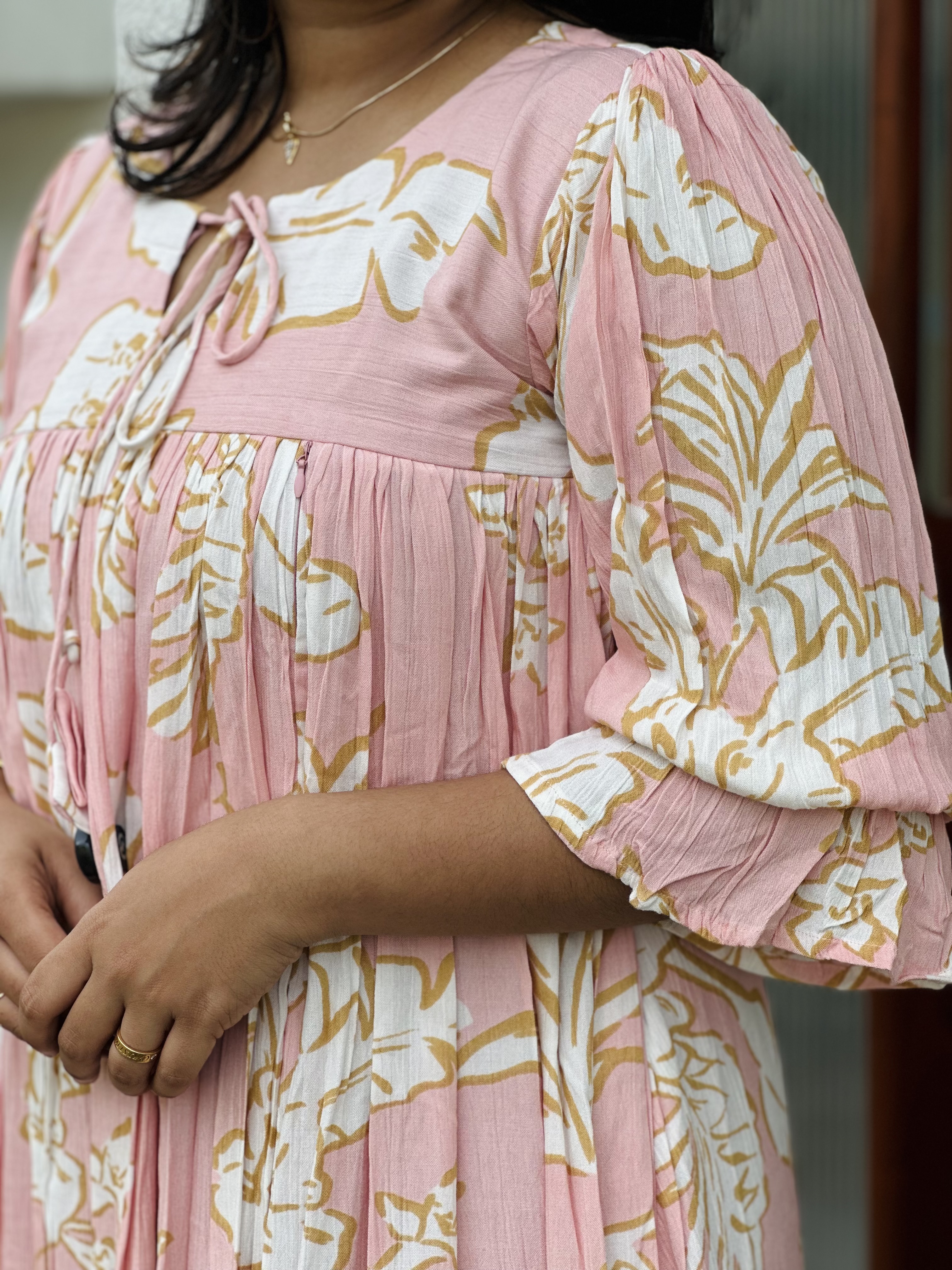 Floral Puff Sleeve Maxi Dress