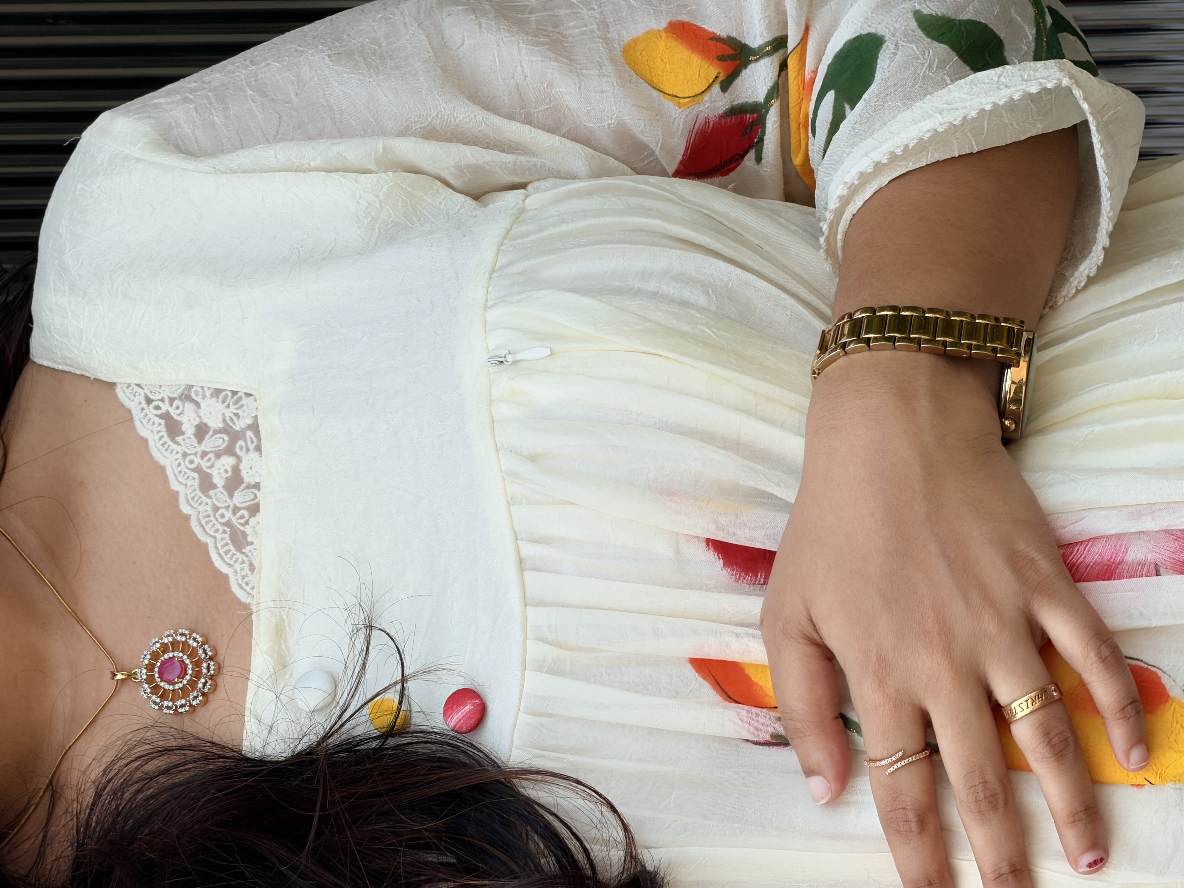 Floral hand painted feeding Dress