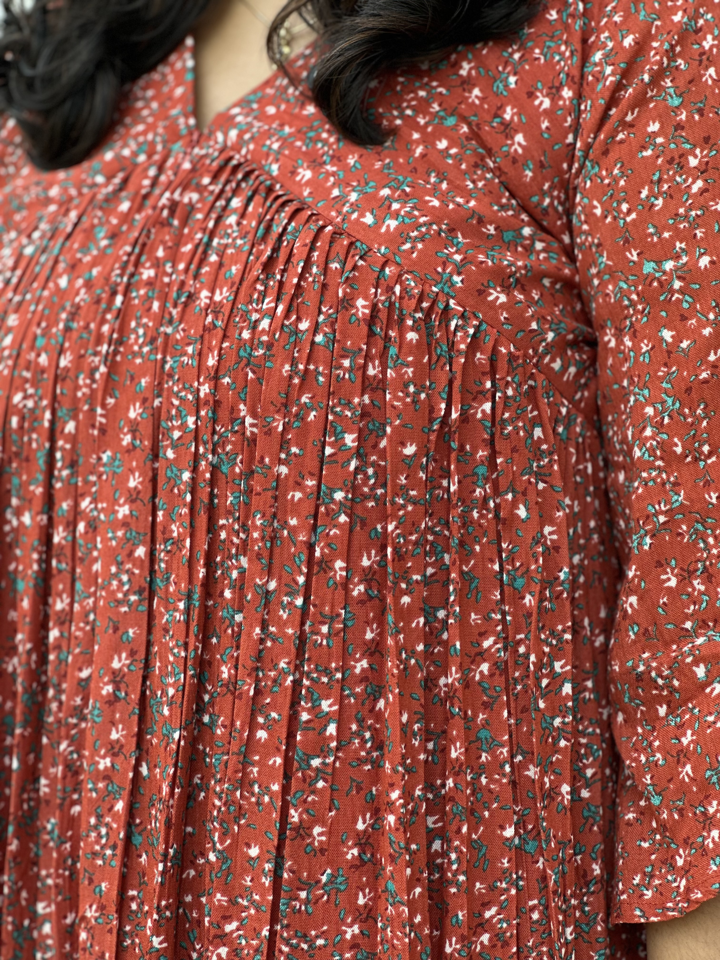 Red Floral feeding Dress