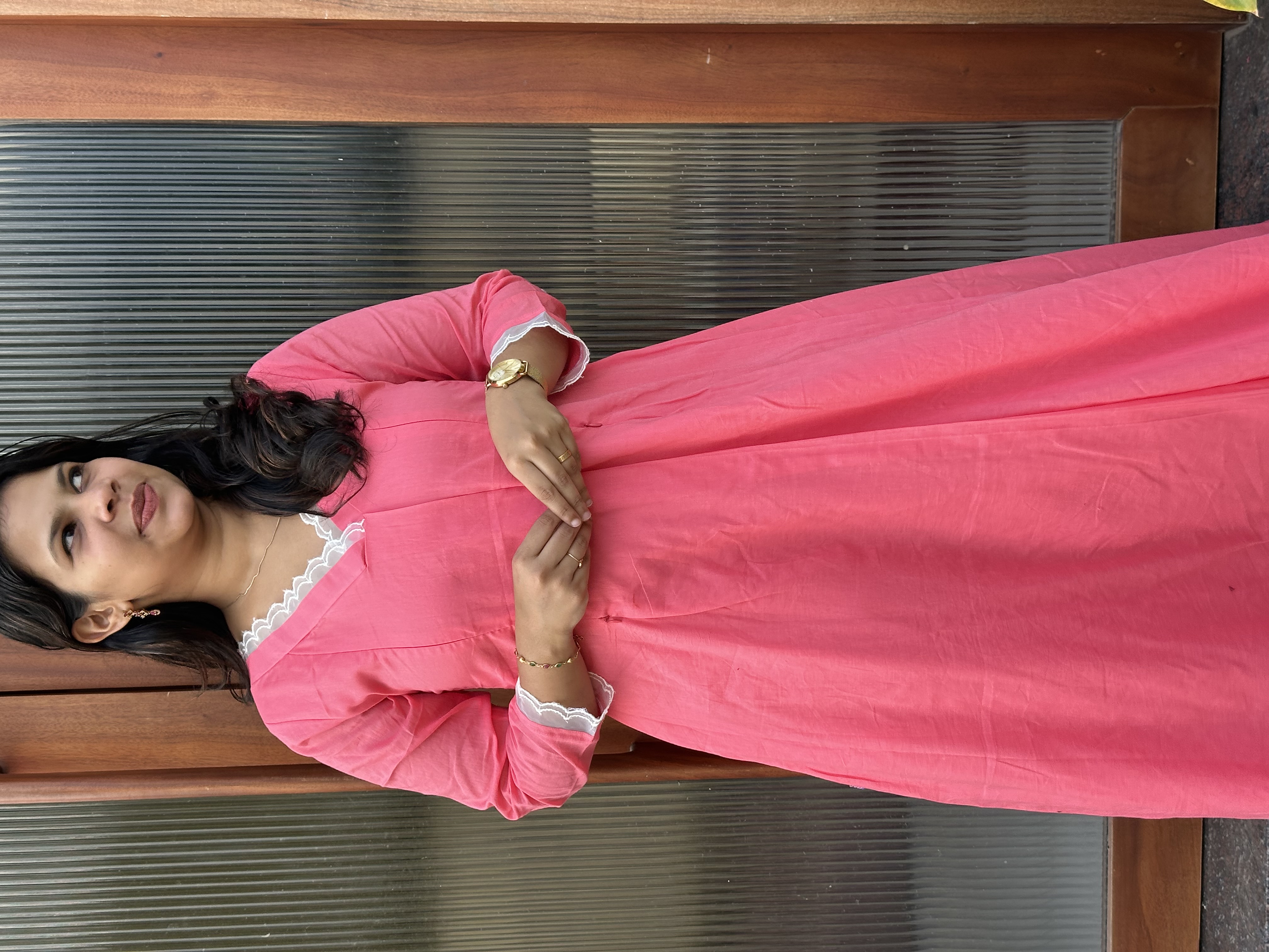 Pink Long feeding  Kurti