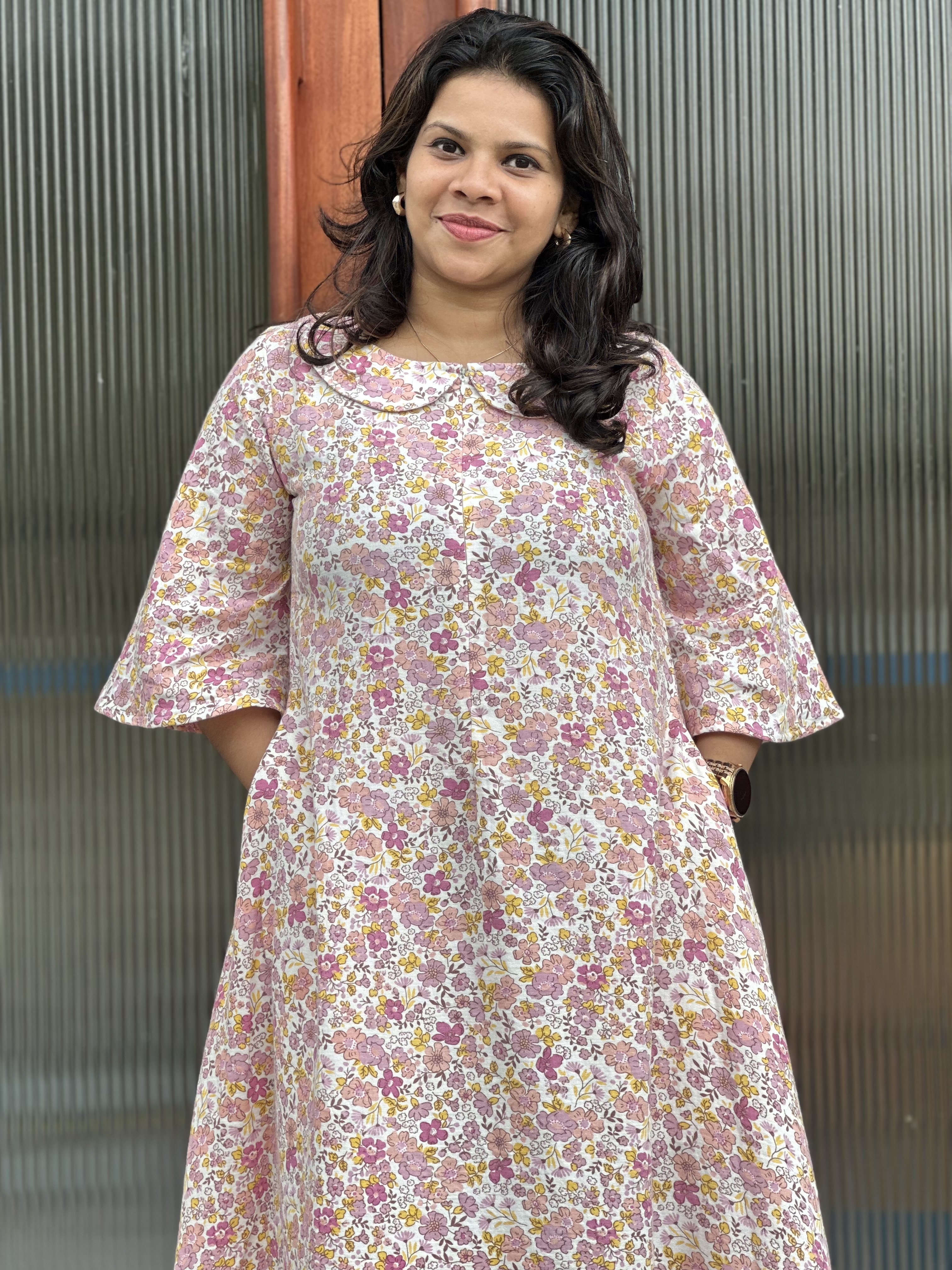 Muslin Floral Print feeding  Dress