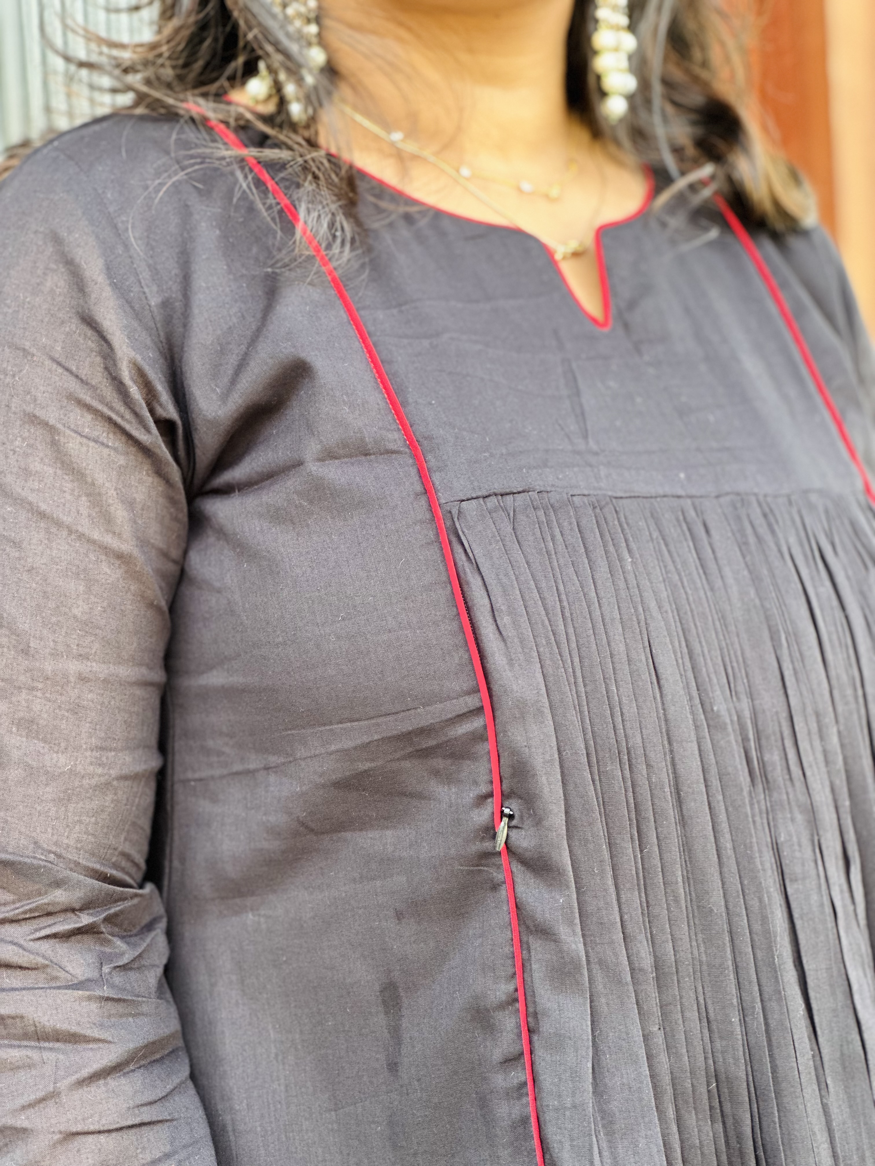 Black and red feeding Kurti