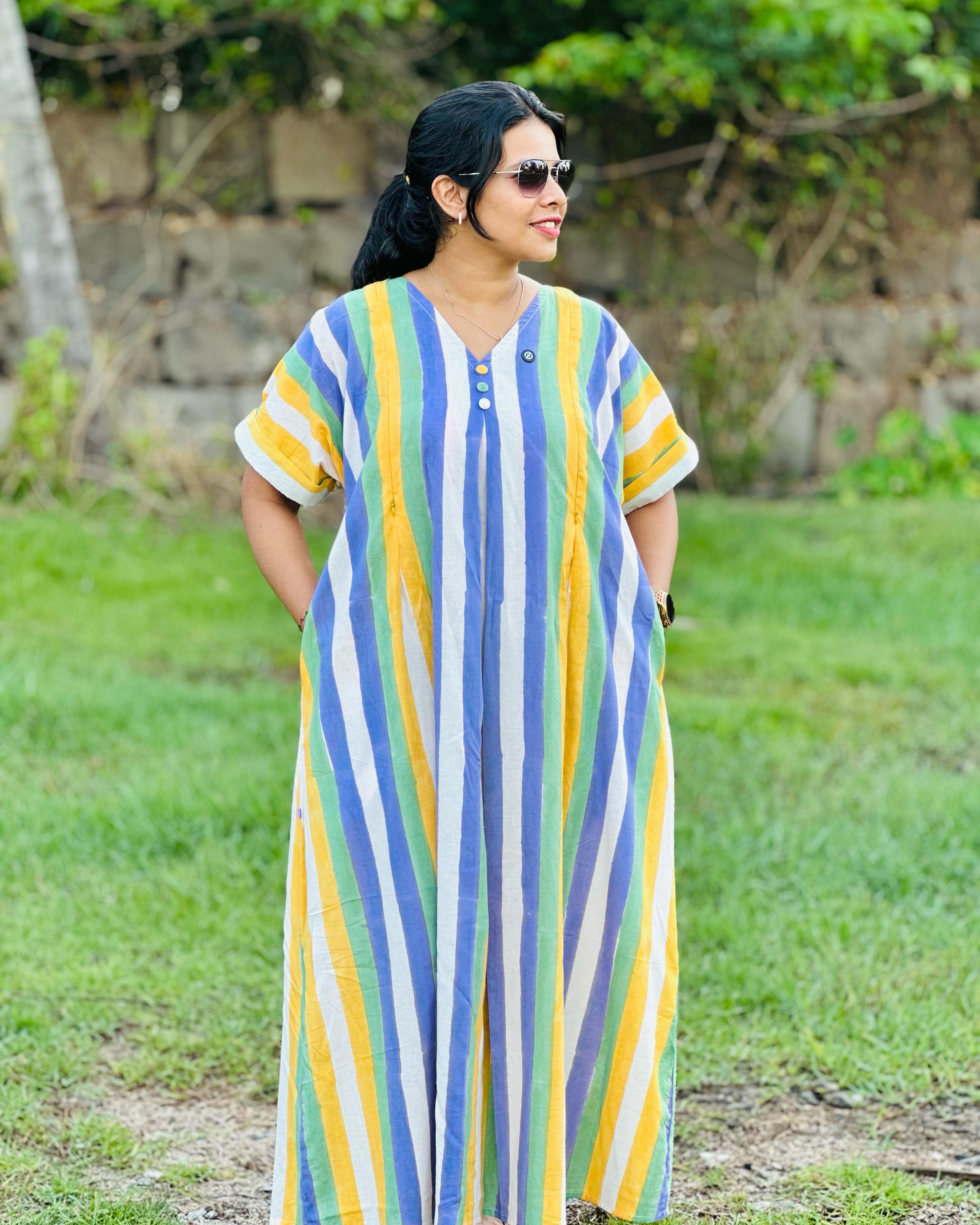 Colorful Striped Maxi Dress