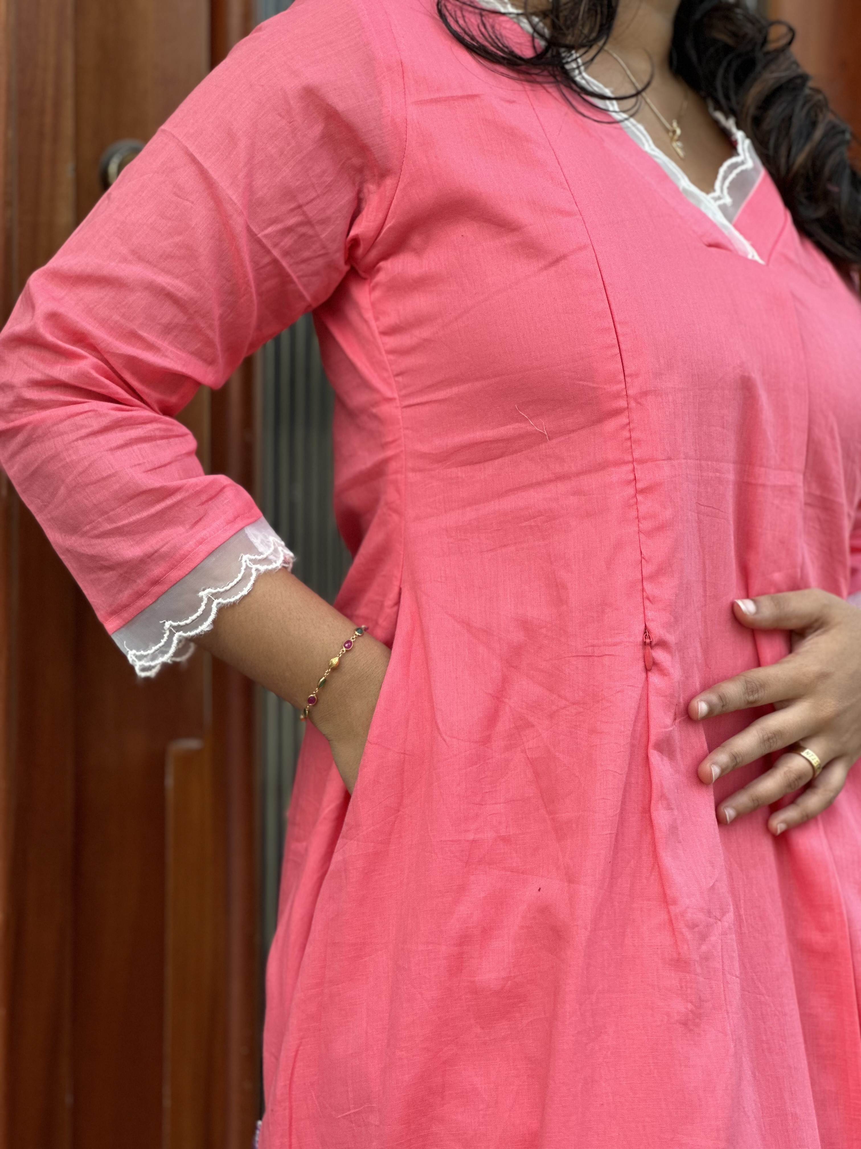 Pink Long feeding  Kurti