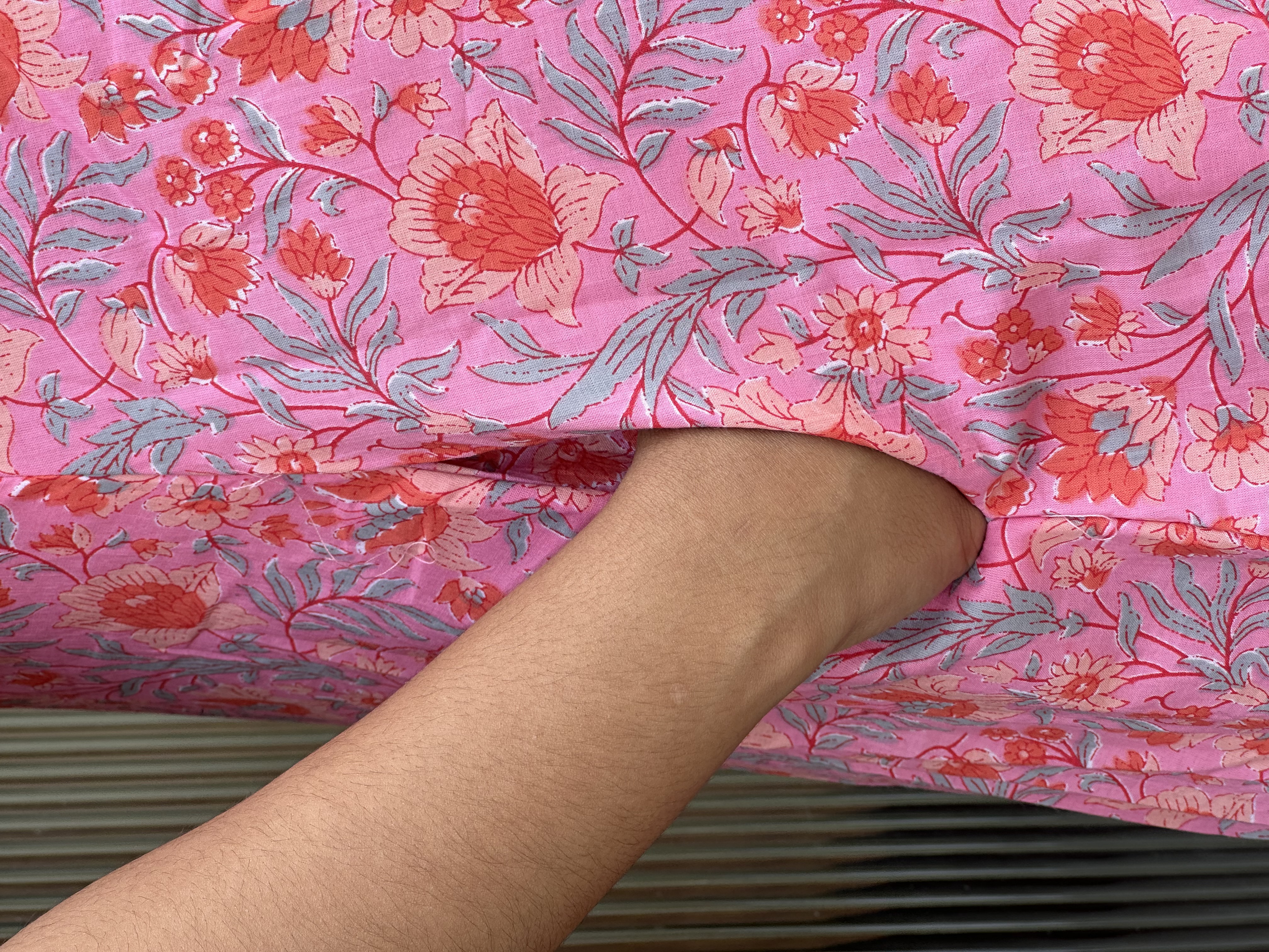 Pink cotton FloralPrinted Kurti