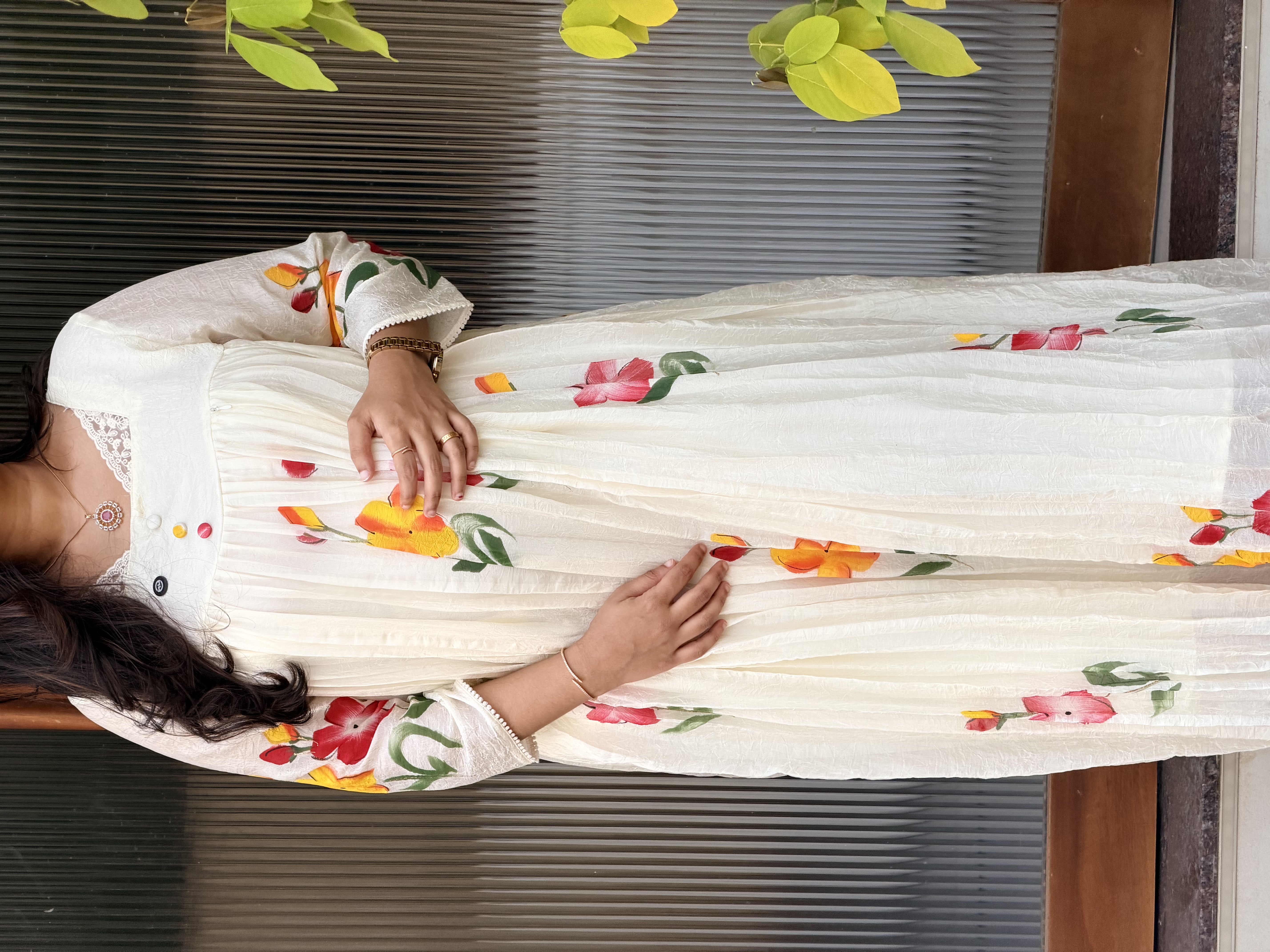 Floral hand painted feeding Dress