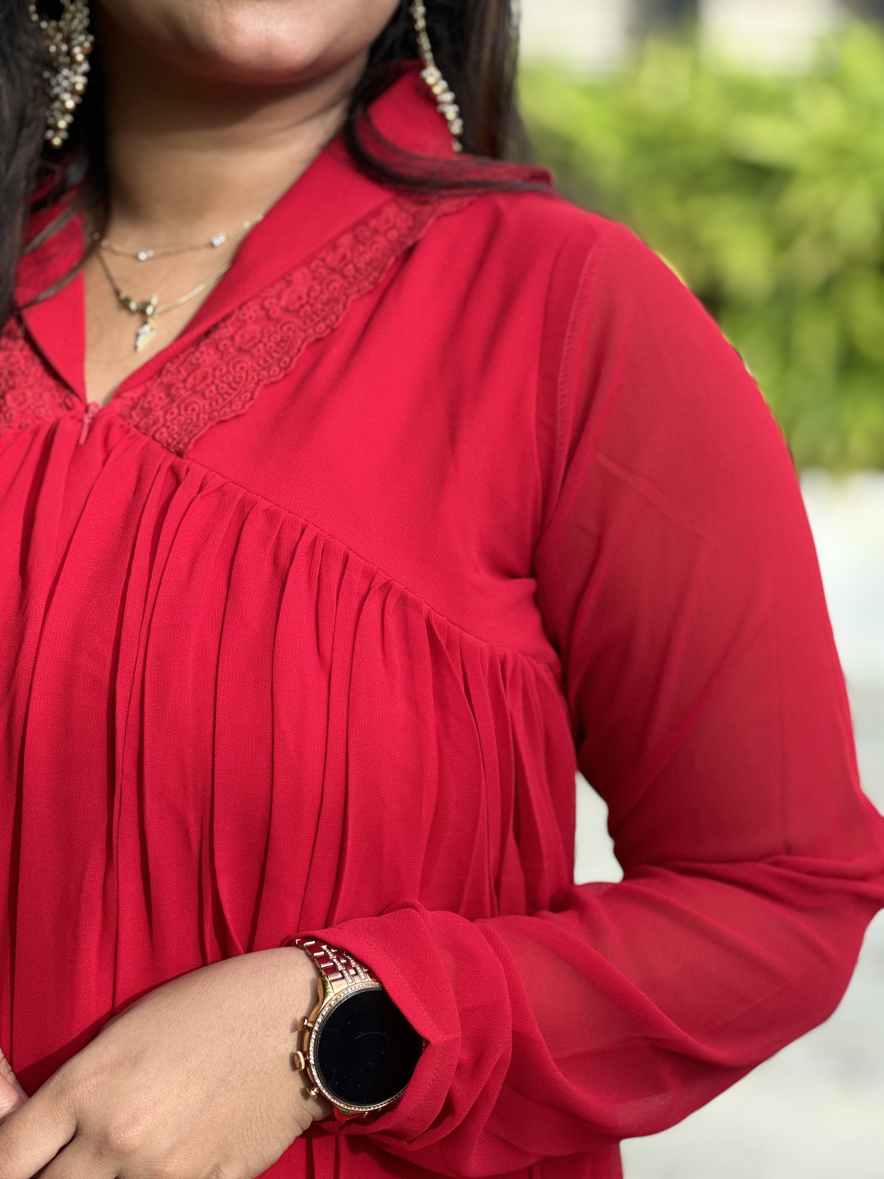 Red feeding Dress