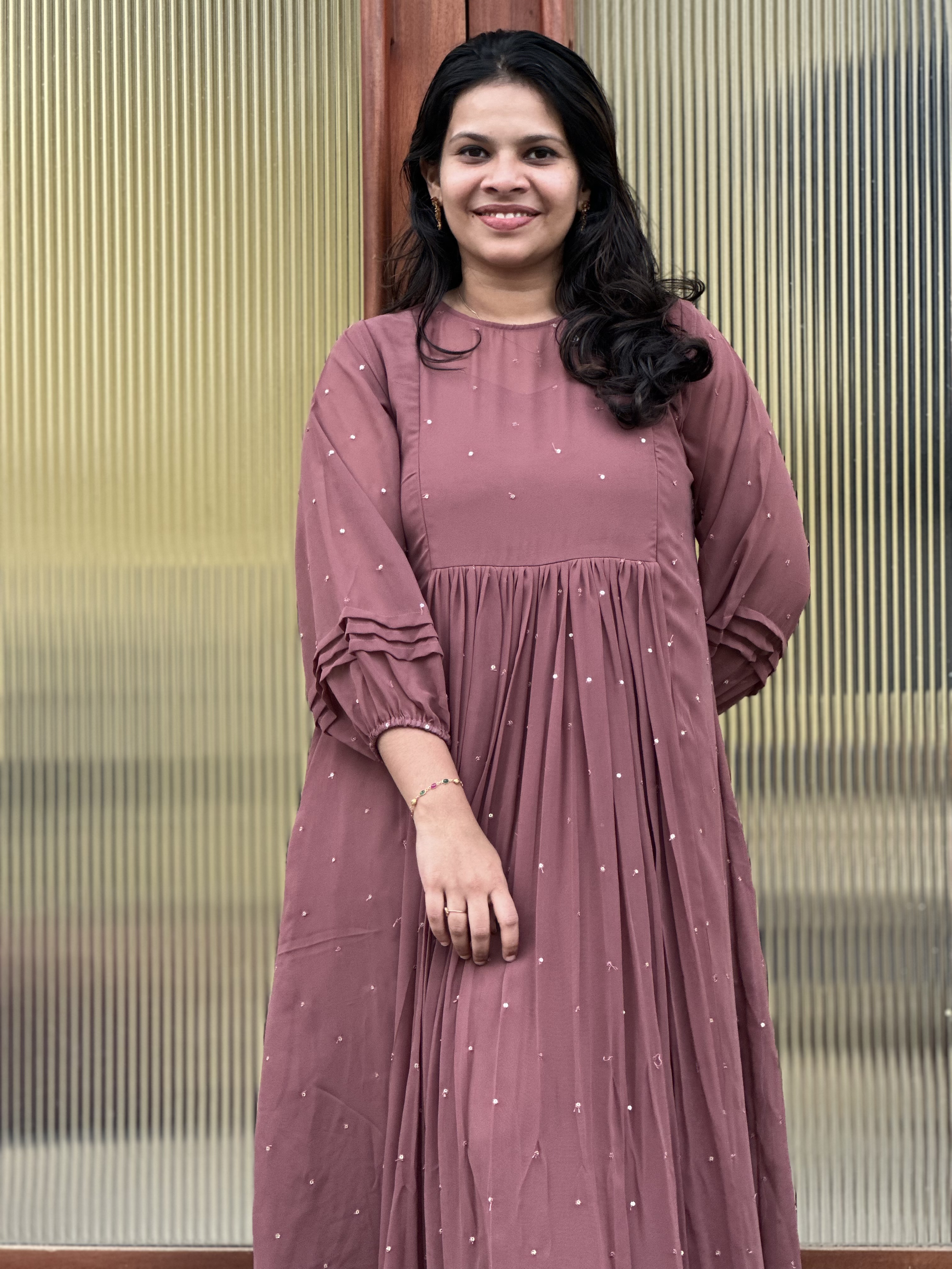 Sequenced  Mauve feeding Dress