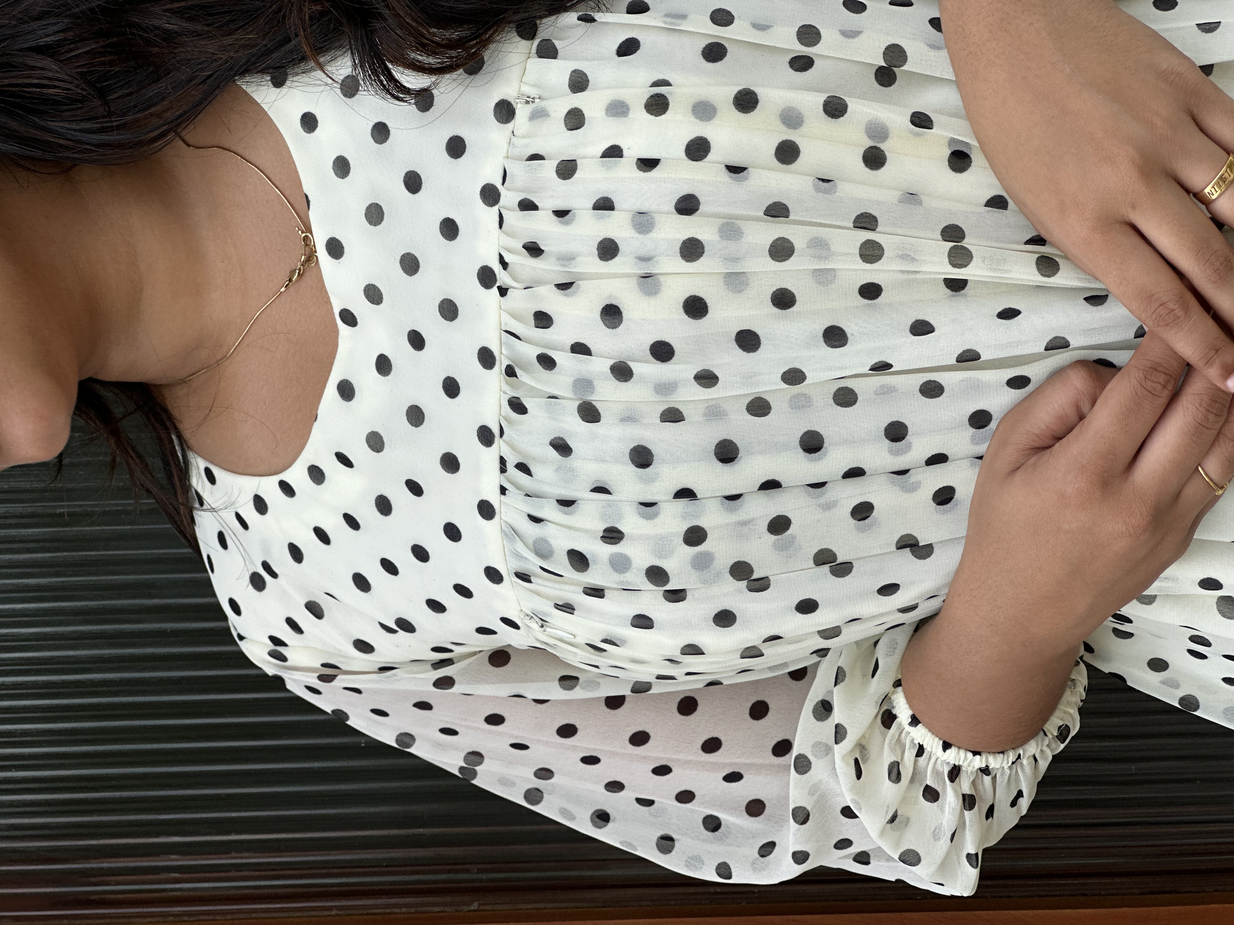 Polka Dot georgette feeding  dress 