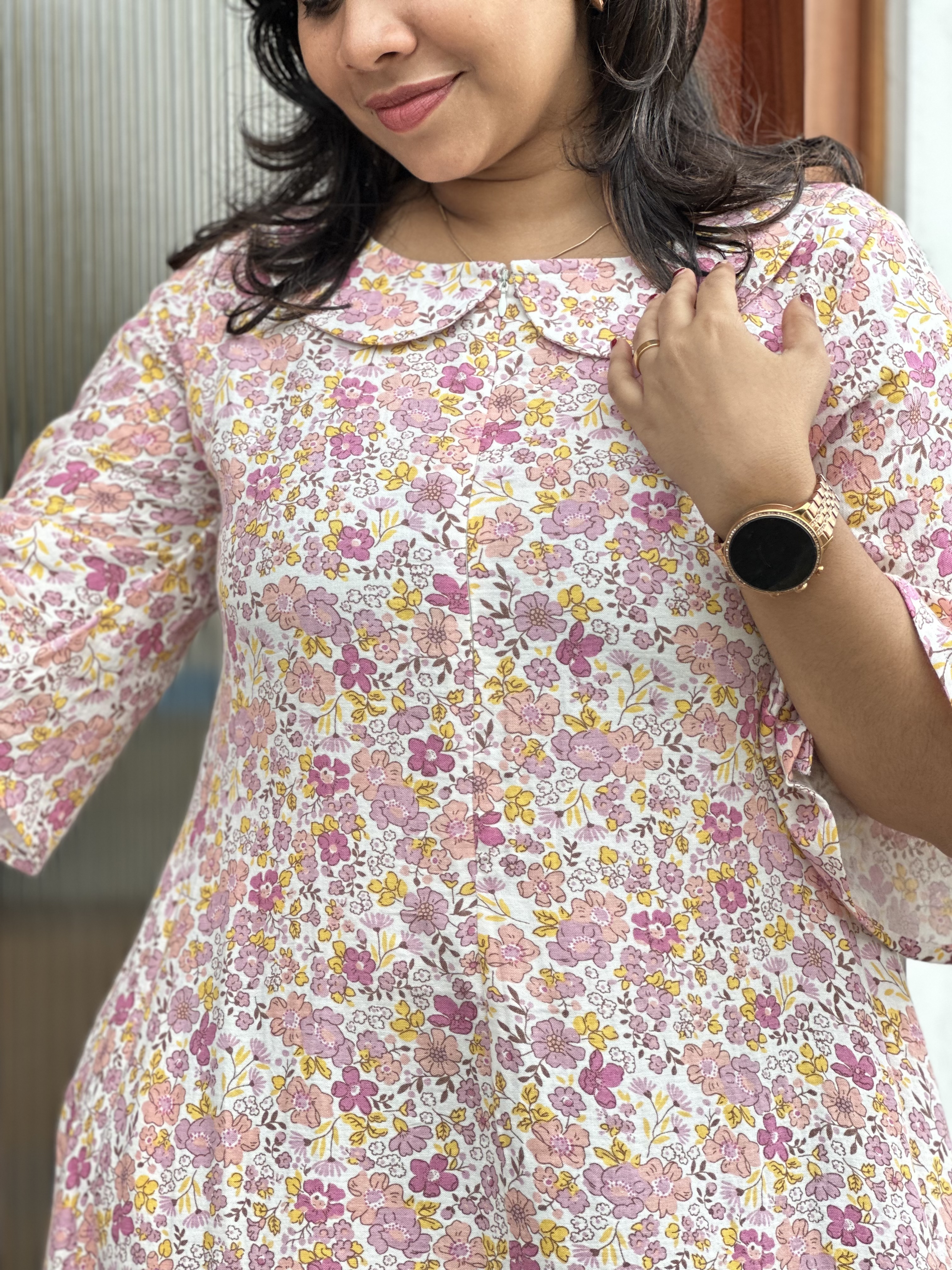 Muslin Floral Print feeding Dress